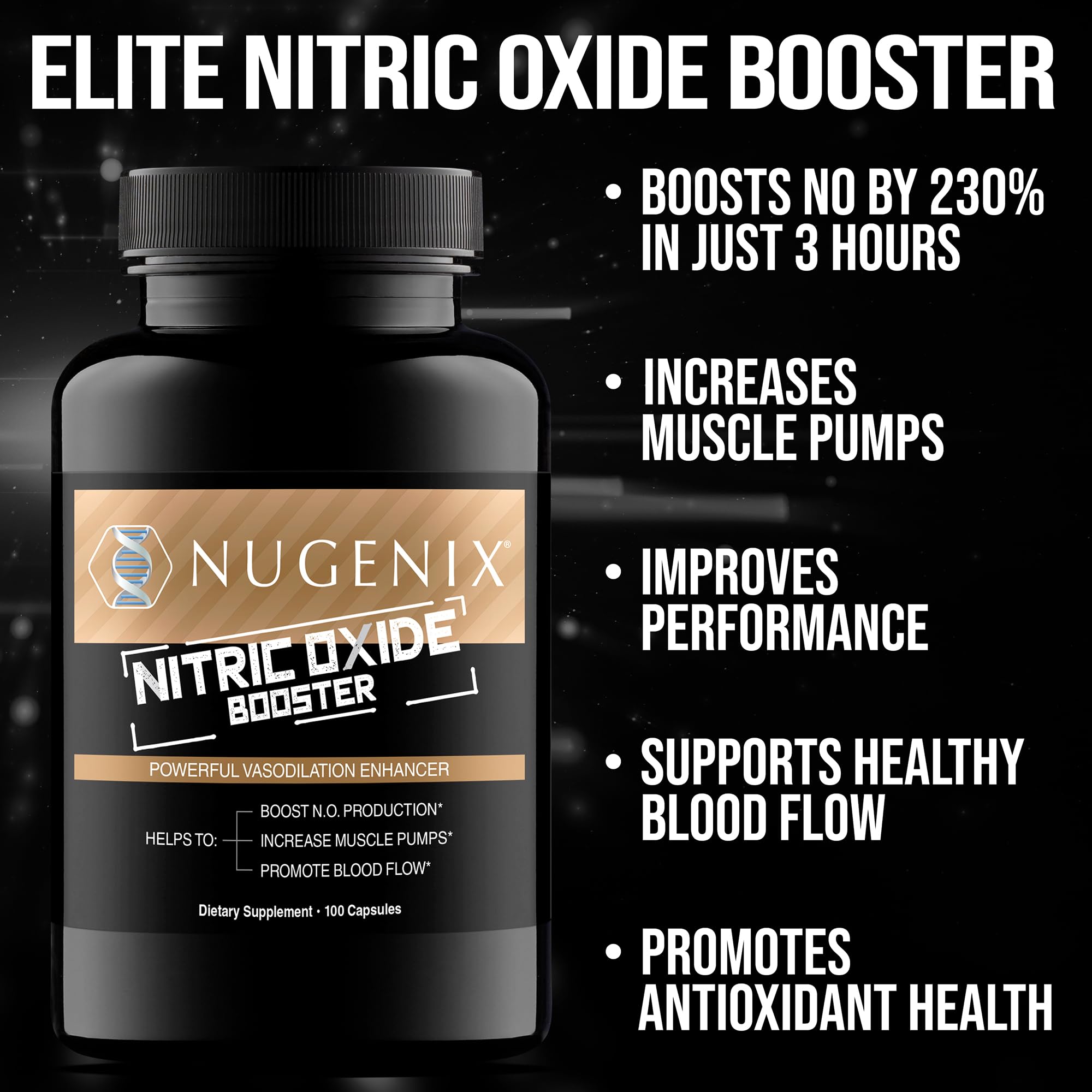 Nugenix Nitric Oxide Booster Supplement, 100 Capsules