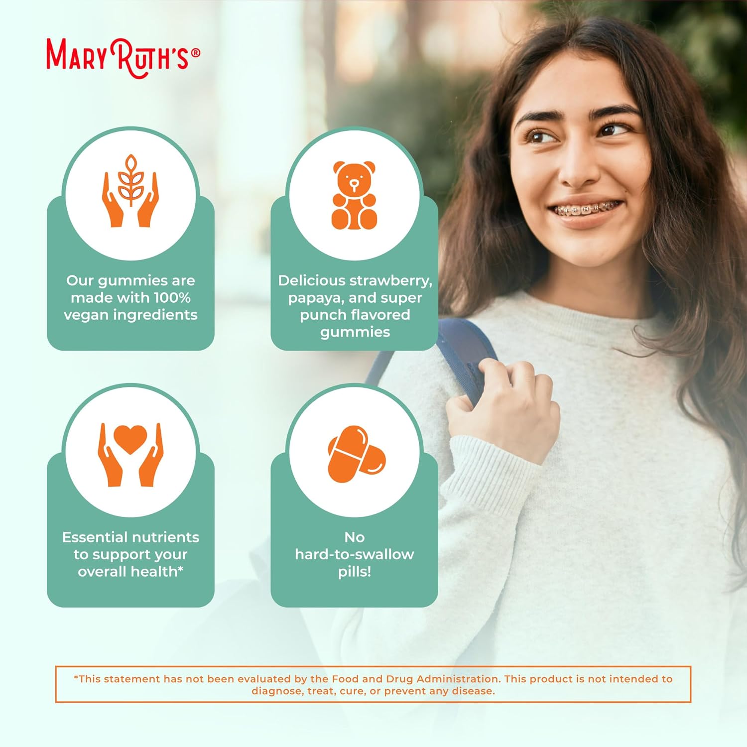 MaryRuth Organics Teen Multivitamin Multimineral, 60 Gummies