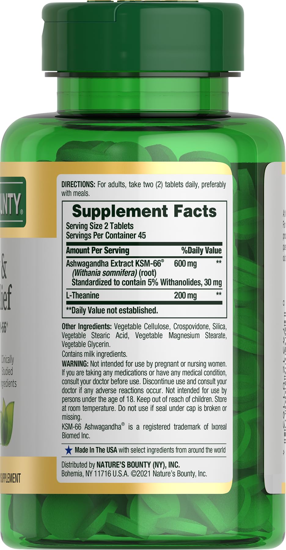 Nature's Bounty Stress Relief Ashwagandha KSM 66