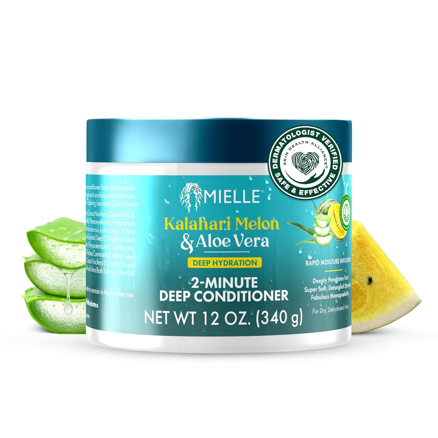 Mielle Kalahari Melon & Aloe Vera 2-Minute Deep Conditioner Treatment, 2 oz