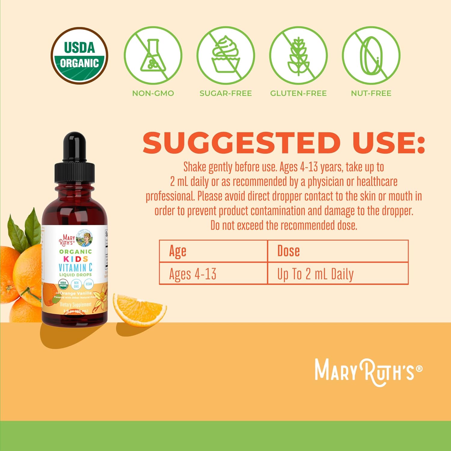 MaryRuth Organics Kids Vitamin C Drops, 2oz