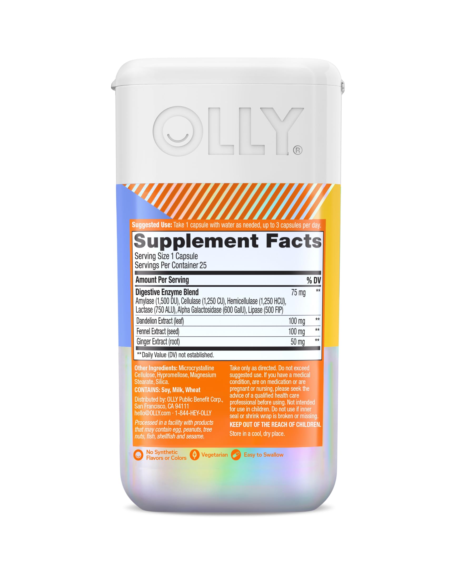 OLLY Beat The Bloat Capsules, 25 Count