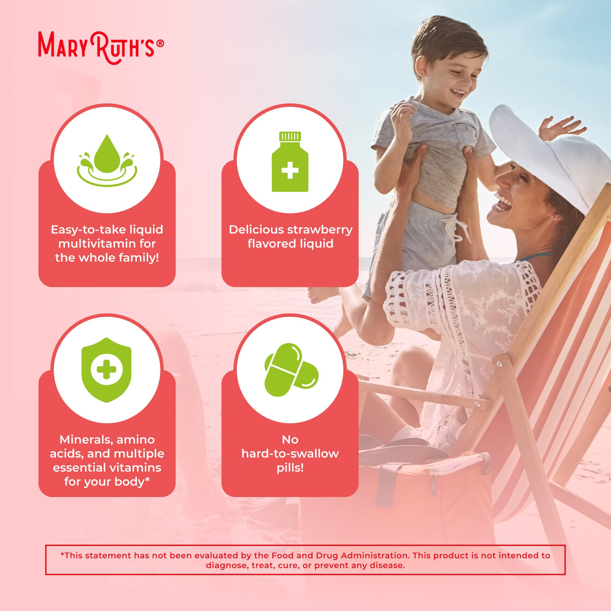 MaryRuth Organics Liquid Morning Multivitamin Essentials+, 32 Fl Oz