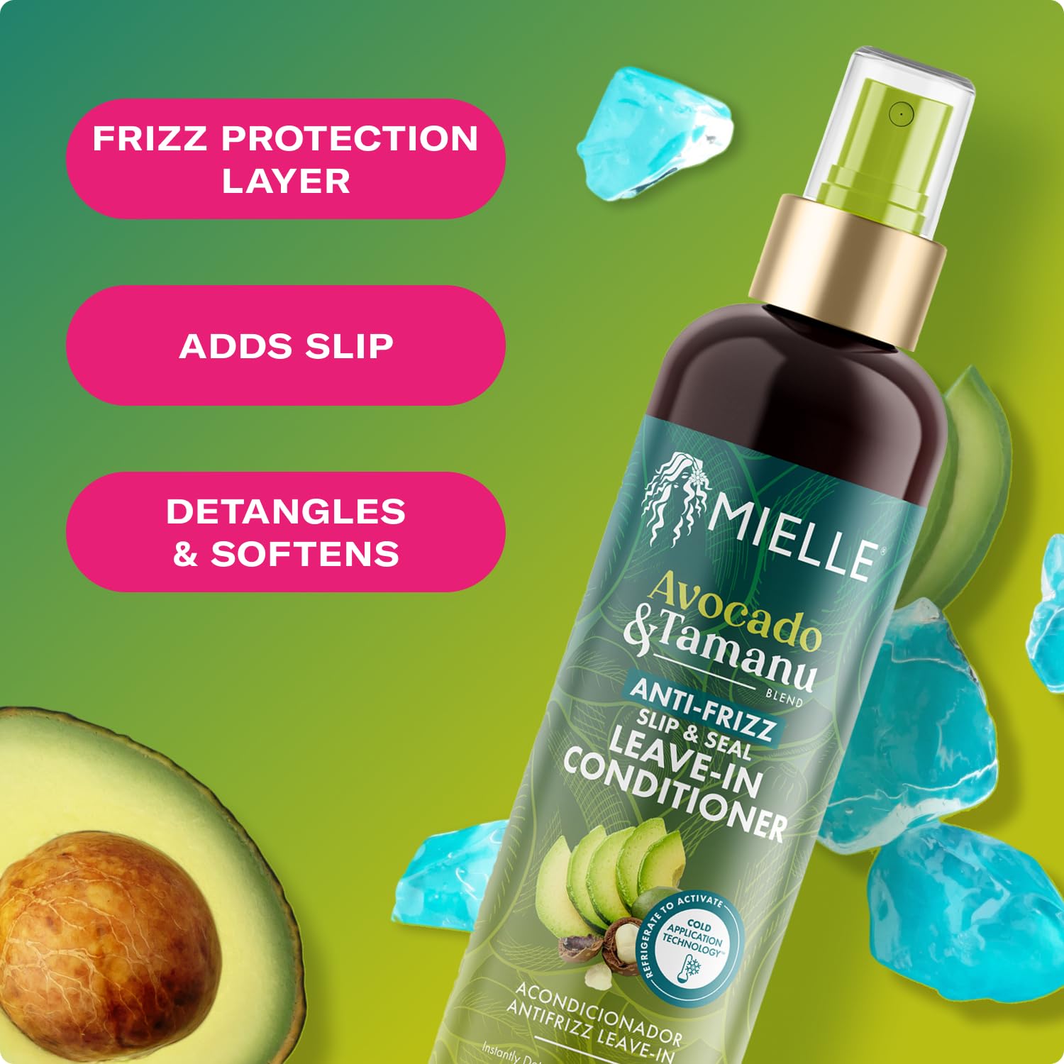 Mielle Organics Avocado & Tamanu Hair Leave In Conditioner Spray, 8 oz