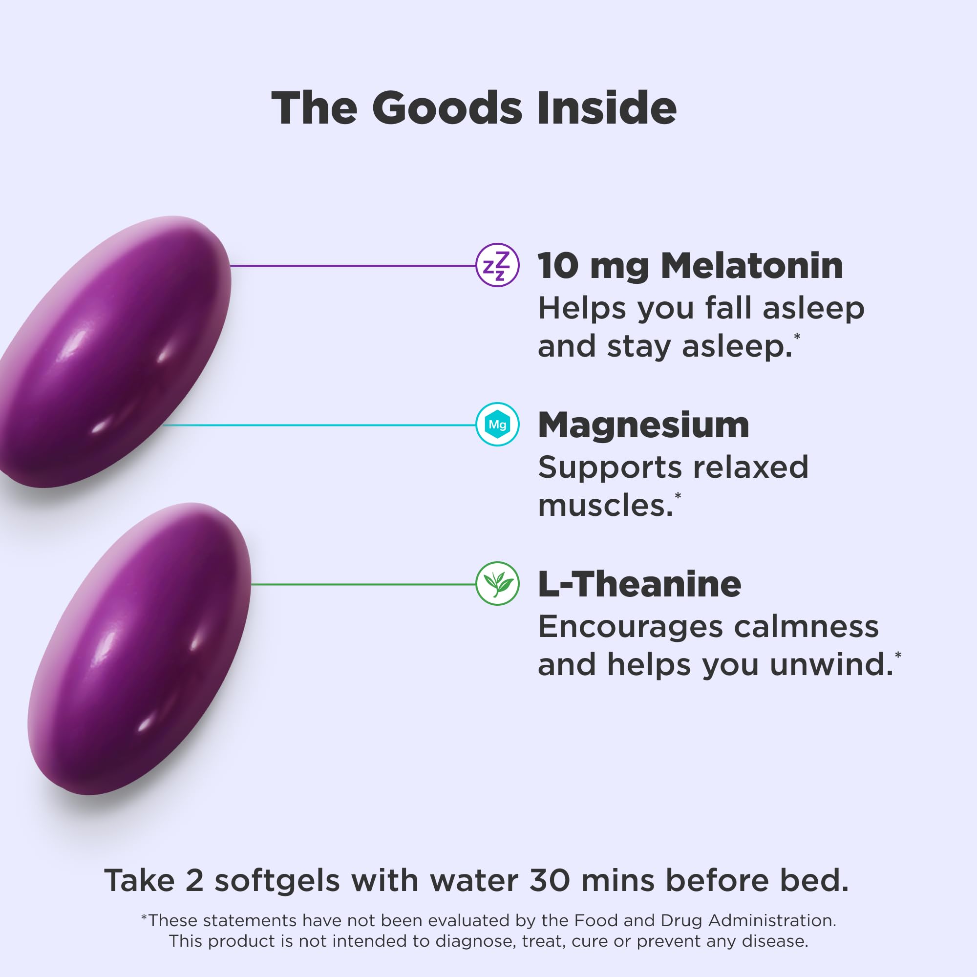 OLLY Ultra Strength Sleep Softgels, 10mg Melatonin,  60 Count