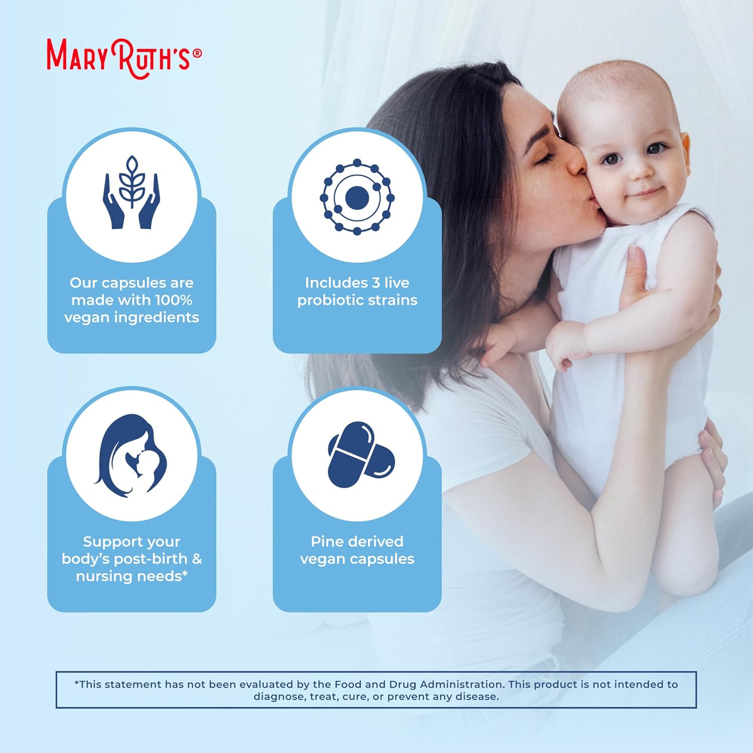 MaryRuth Organics Postnatal Probiotics 54 Billion CFU, 30 count