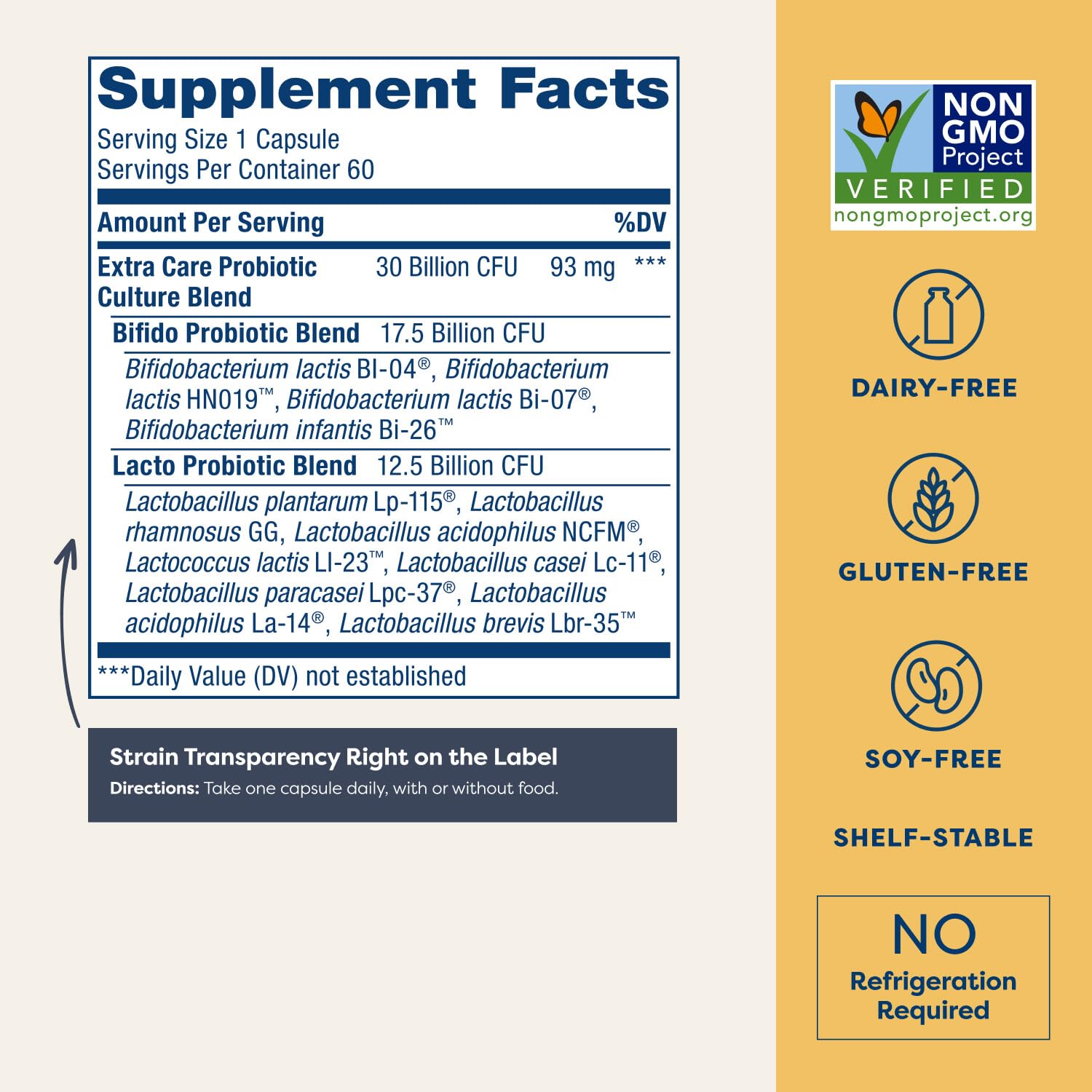 Renew Life Extra Care Digestive Probiotic Capsules 30 Billion CFU