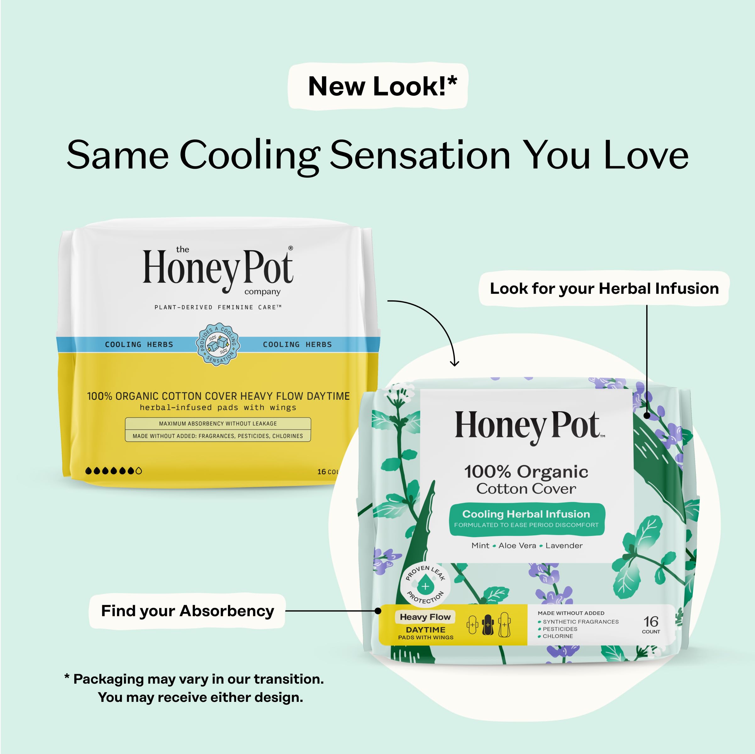 The Honey Pot Company Cooling Herbal Infusion Liners w/Wings