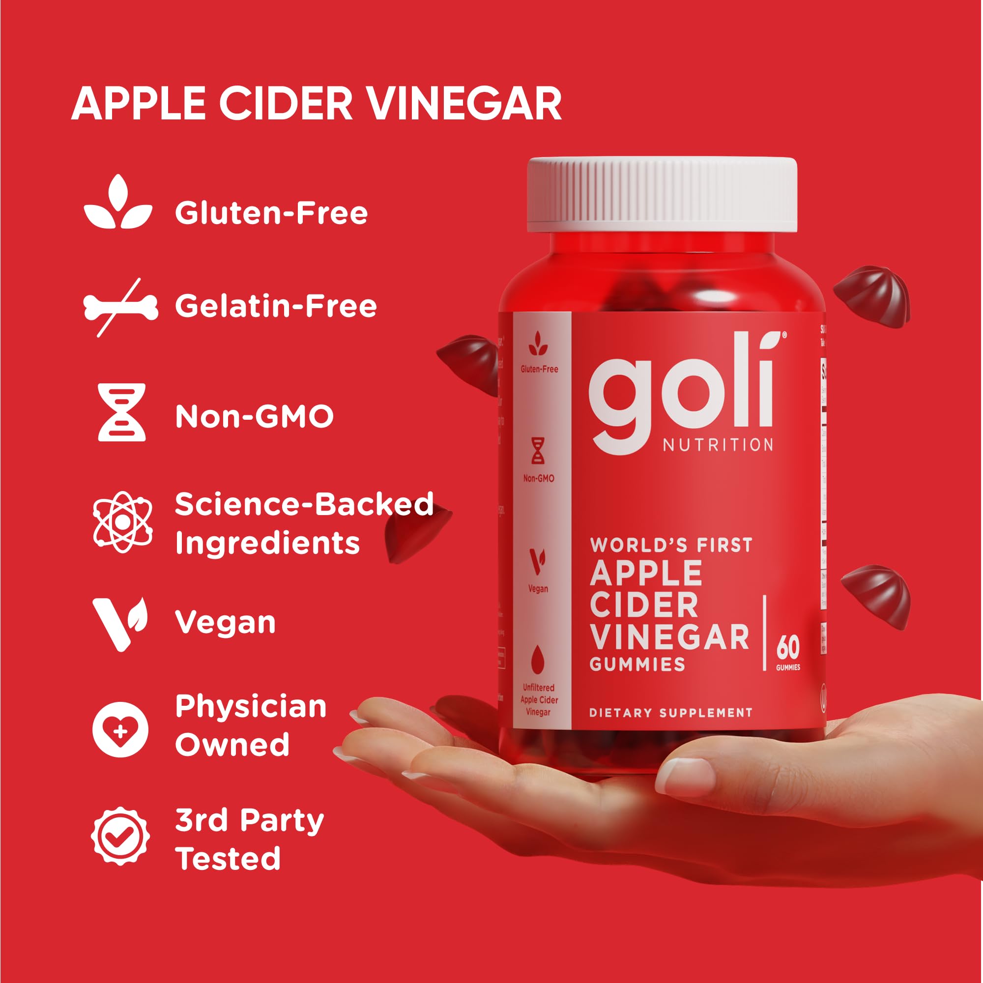 Goli Apple Cider Vinegar, 60 Gummies