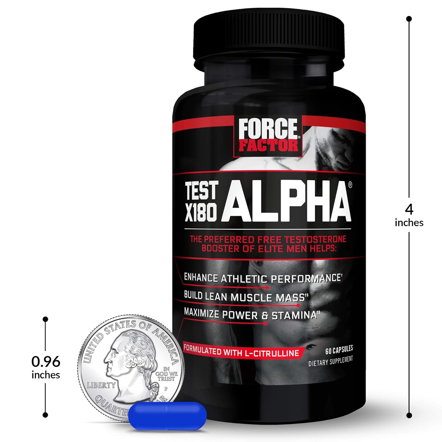 Force Factor Test X180 Alpha Total Testosterone Booster, 60 Capsules