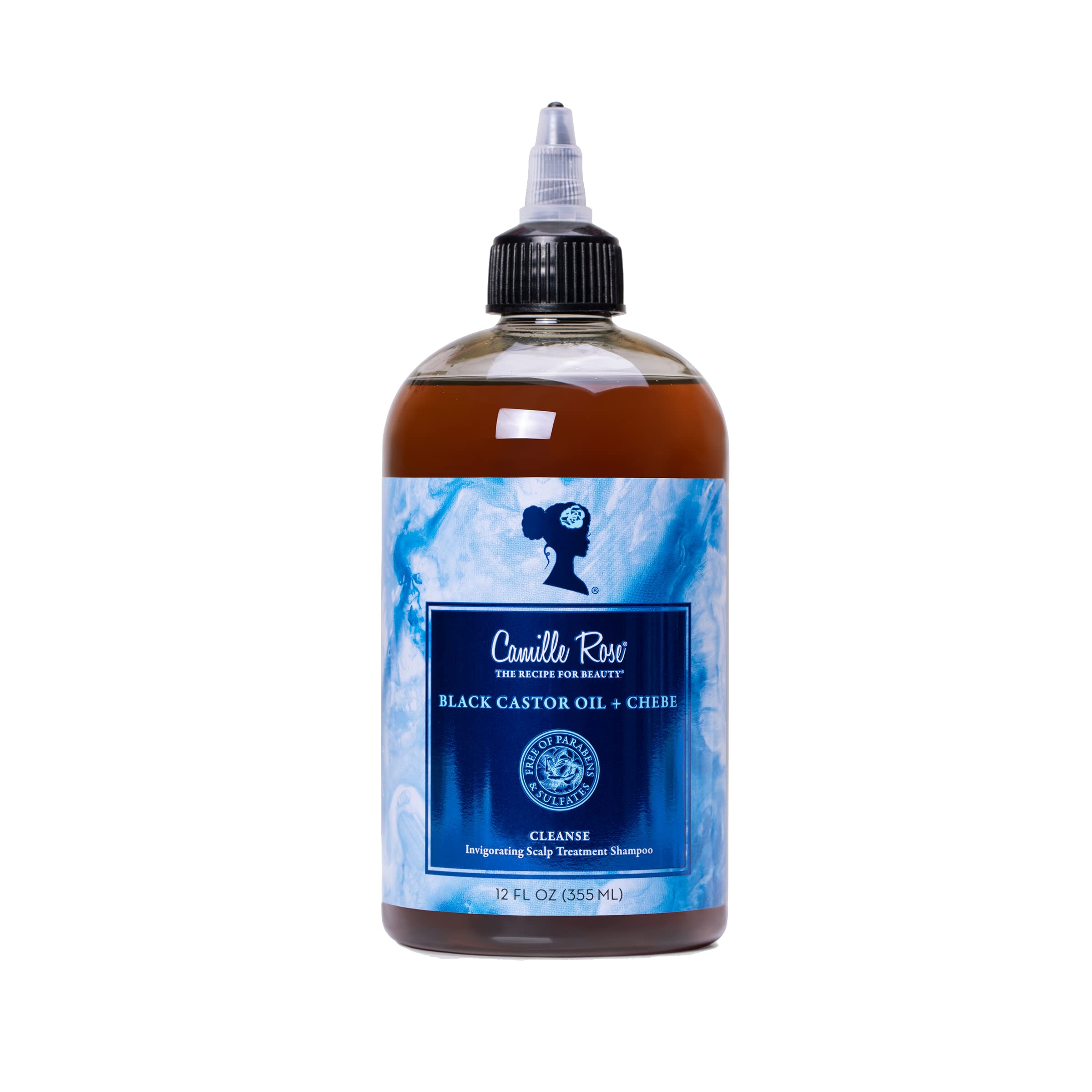 Camille Rose Black Castor Oil & Chebe Hair Cleanse, Invigorating Scalp Treatment Shampoo 12 fl oz