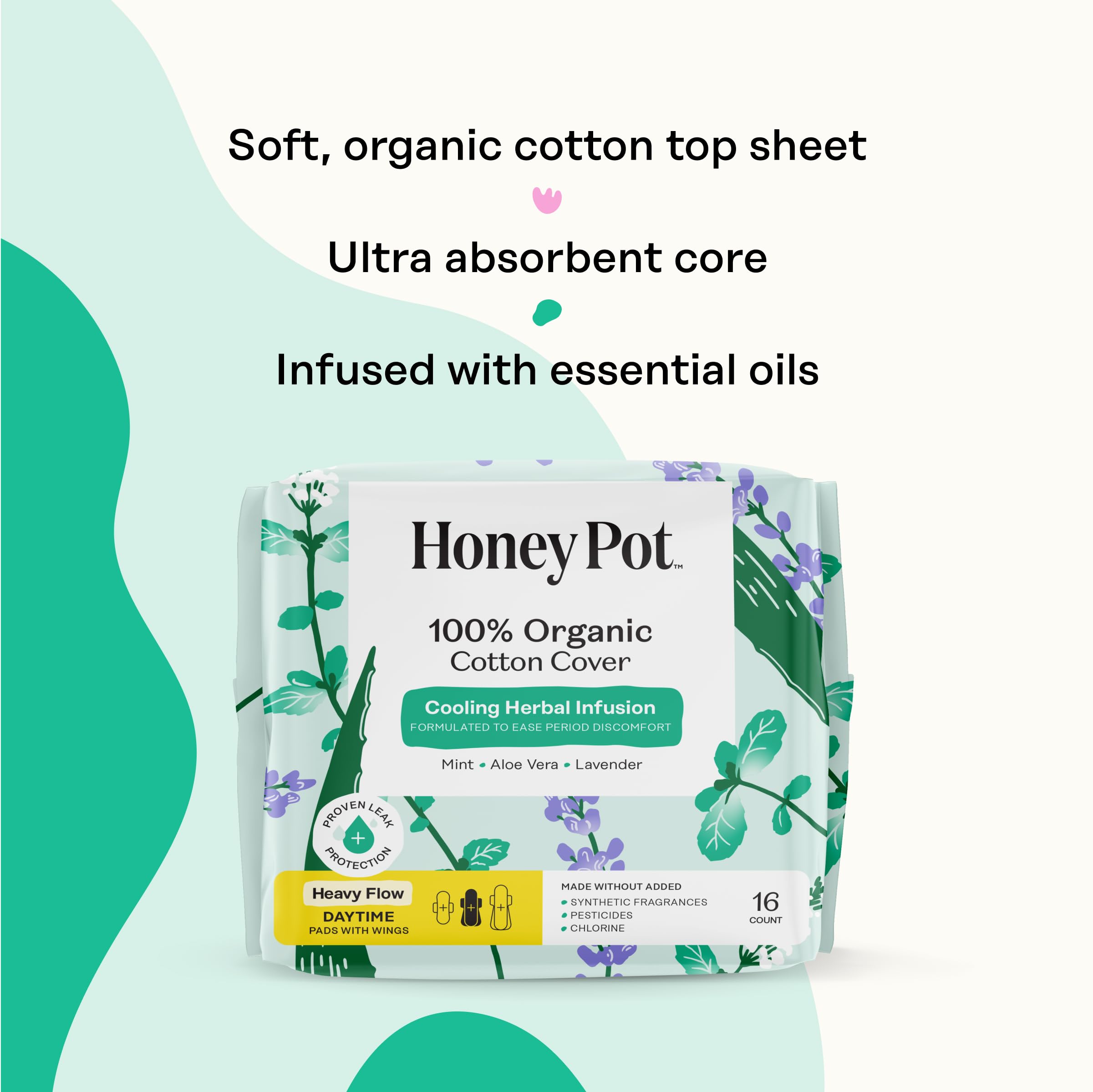 The Honey Pot Company Cooling Herbal Infusion Liners w/Wings