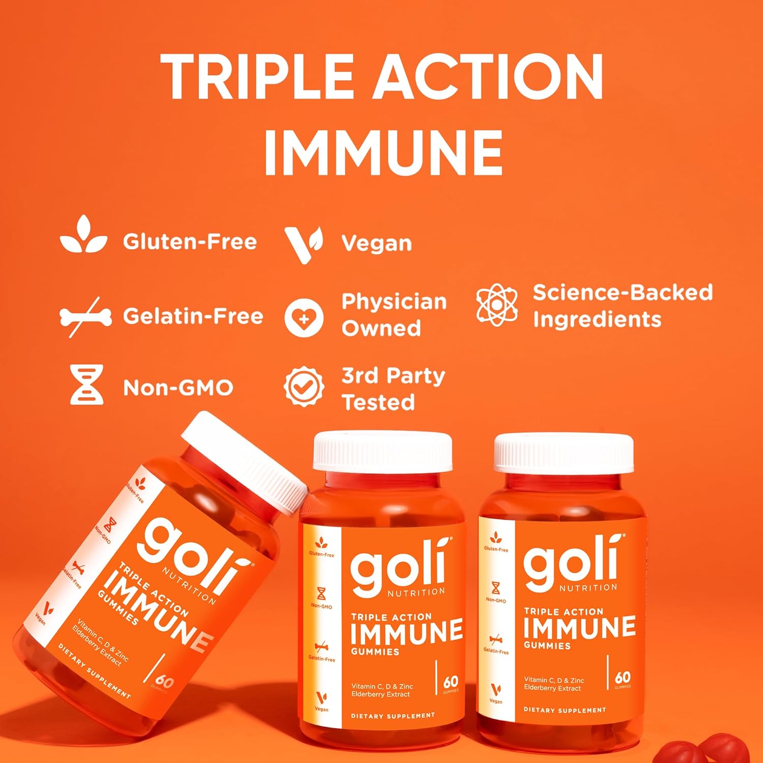 Goli Triple Action Immune, 60 Gummies