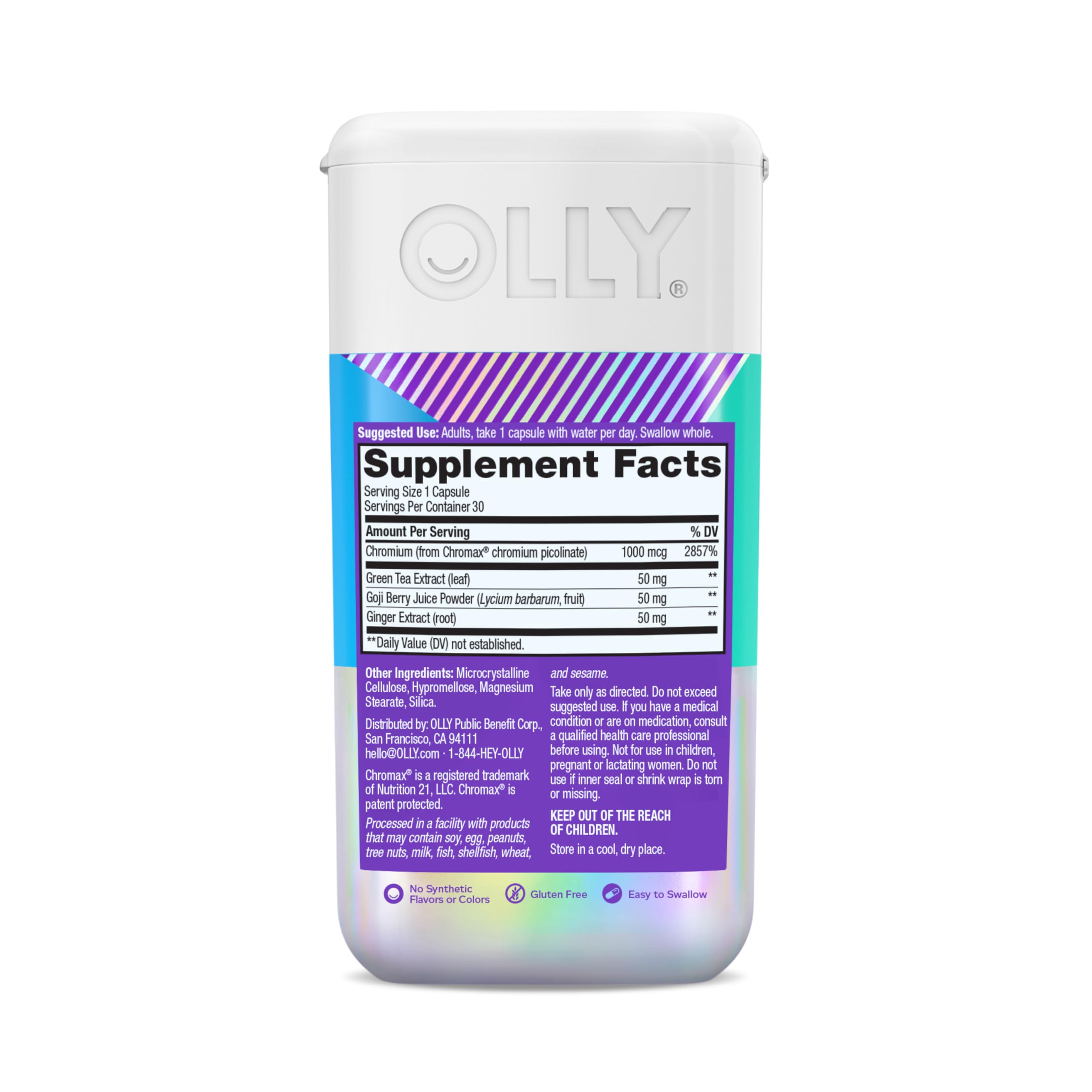 OLLY Combat Cravings, 1000 mcg Chromium, 30 Count