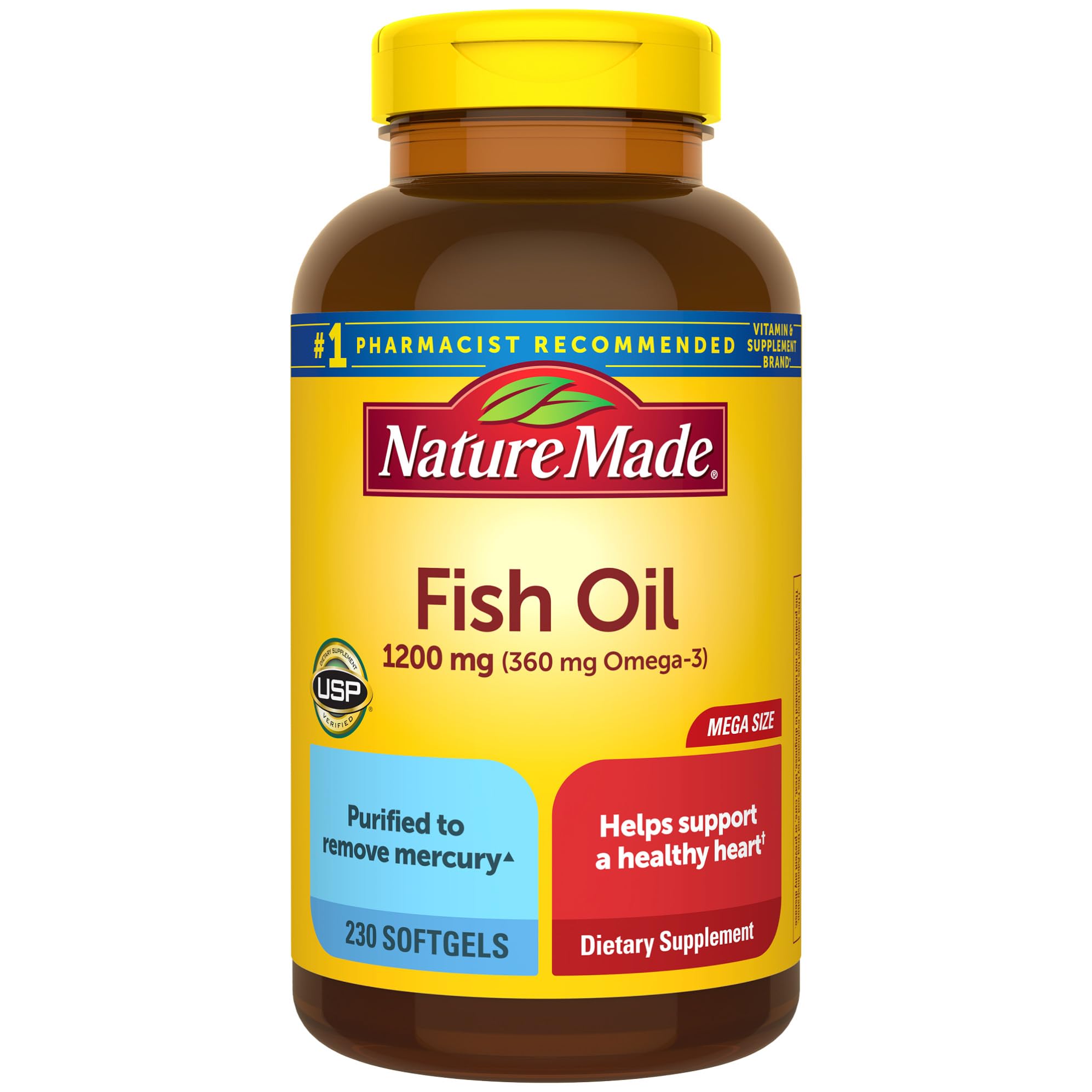 Nature Made Fish Oil Omega 3, 1200mg, 100 Softgels