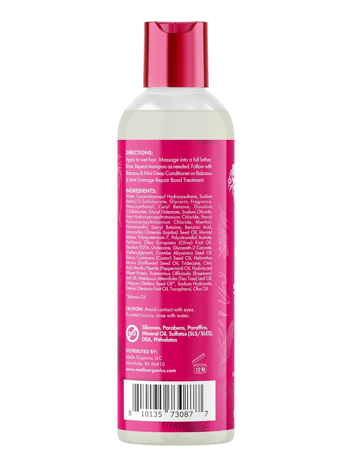 Mielle Organics Babassu & Mint Damage Repair Hair Shampoo 8 fl oz