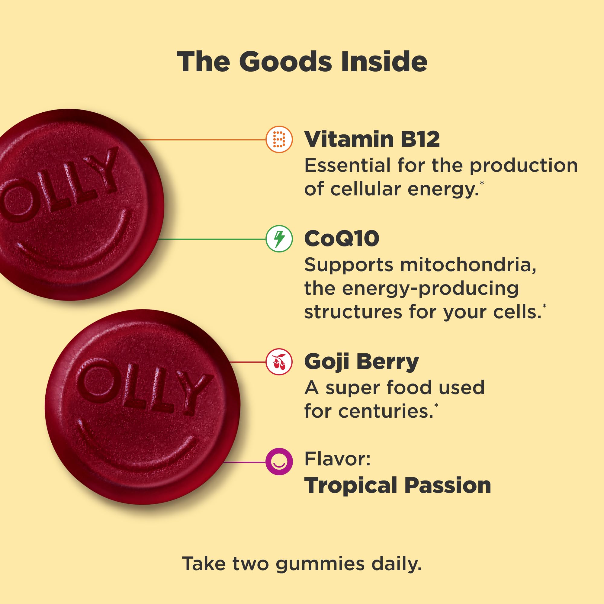 OLLY Daily Energy, 60 Gummies
