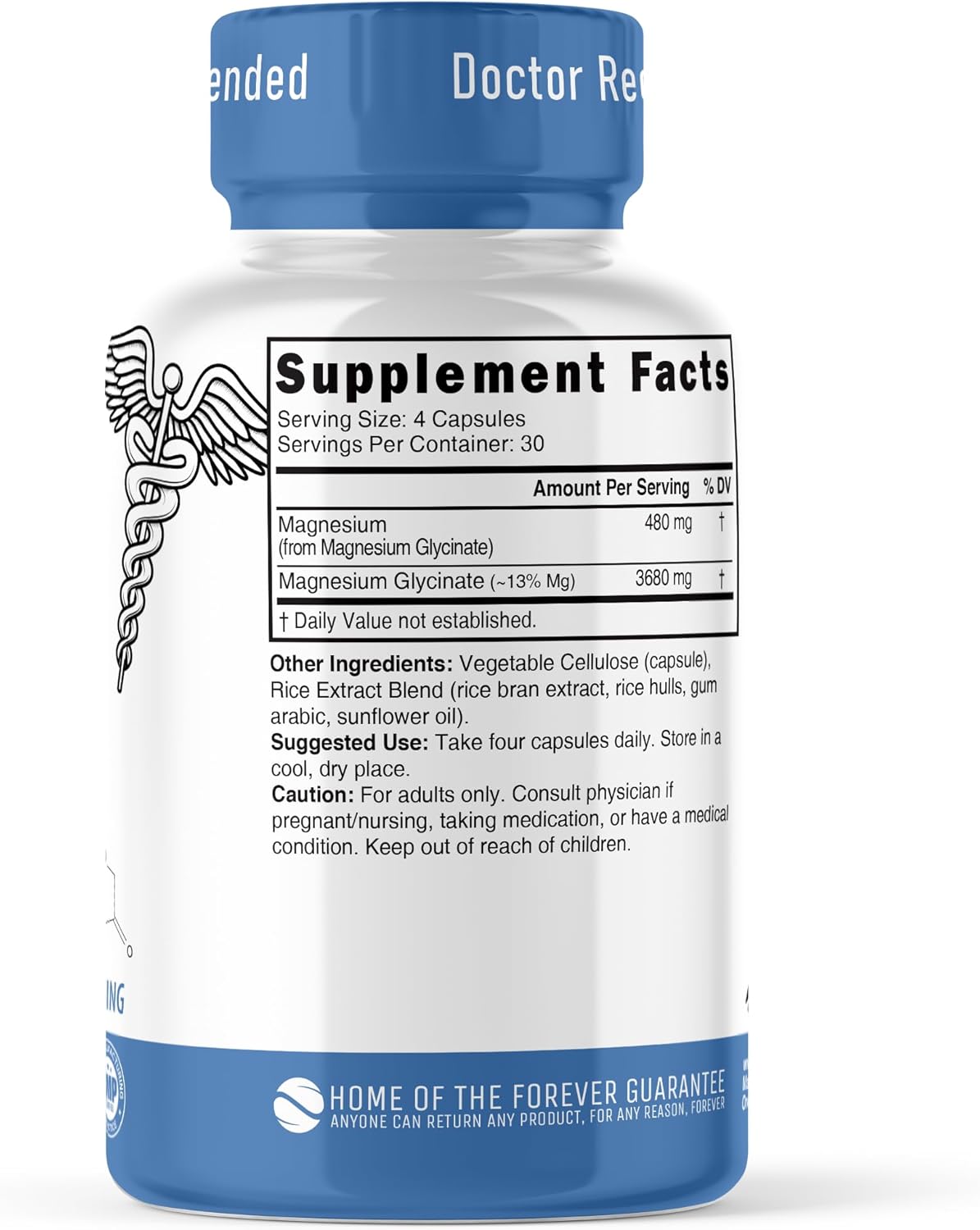 Nutri Magnesium Glycinate (High Absorption) 480 Mg - 120 Capsules