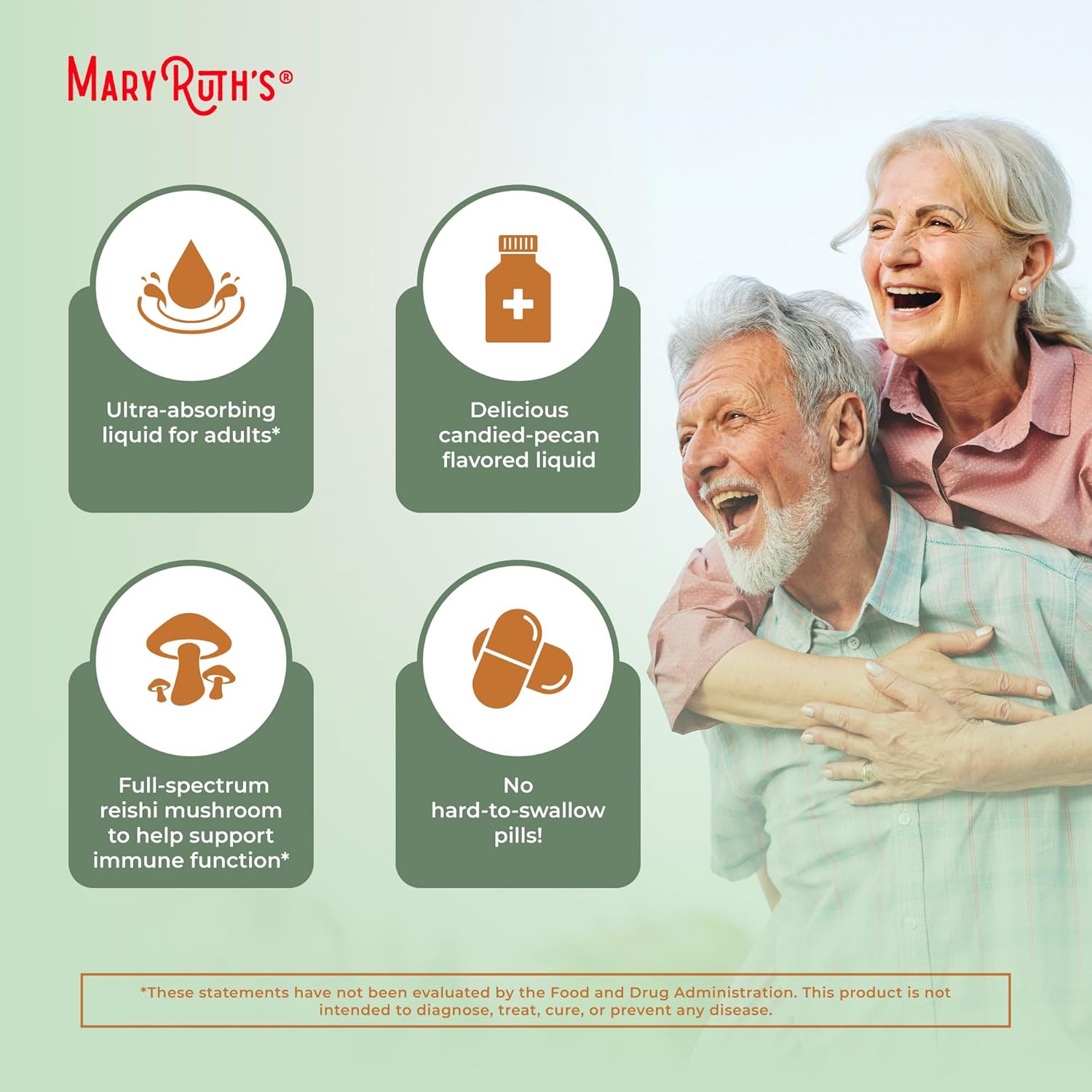 MaryRuth Organics Reishi Vegan Mushroom Supplement, 7.6 oz,