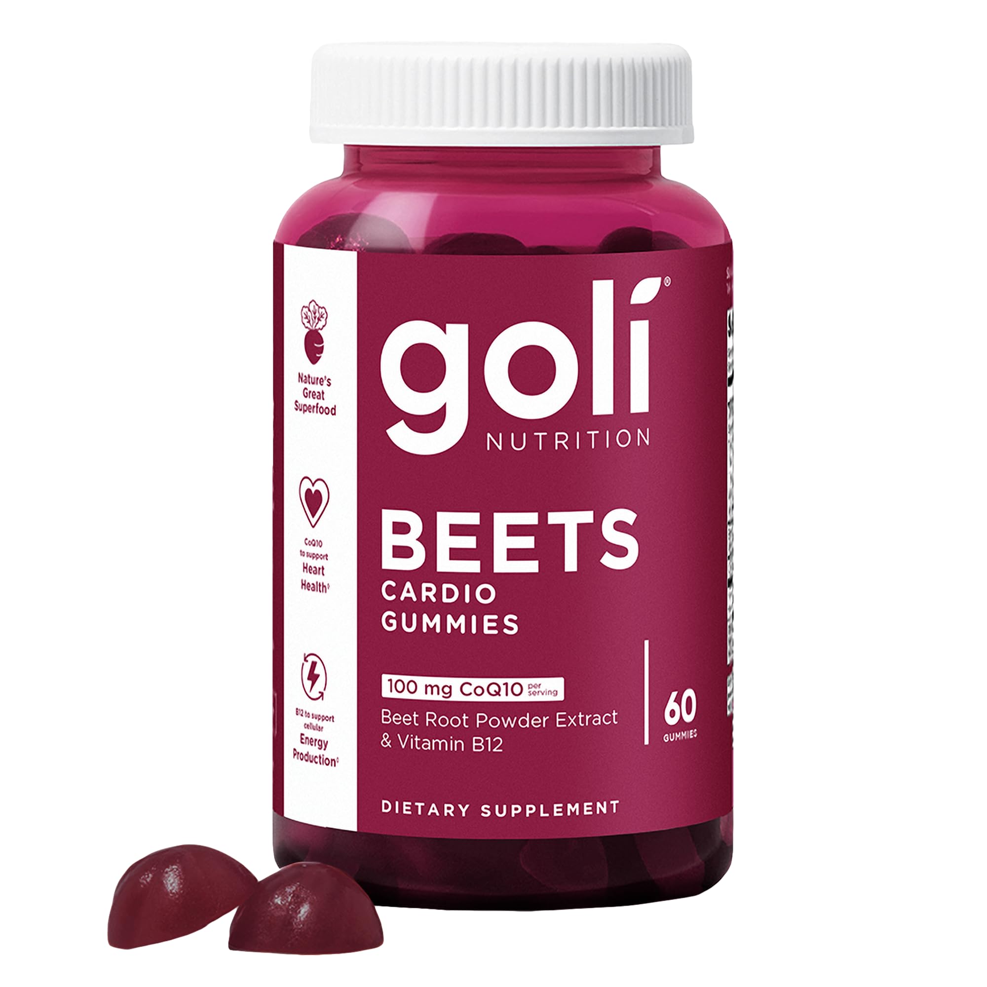 Goli Beets Cardio with CoQ10 and Vitamin B12, 60 Gummies