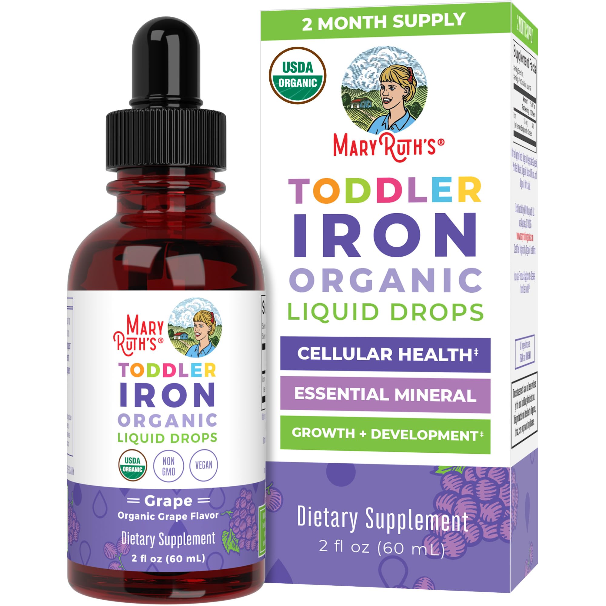 MaryRuth Organics Toddler Iron Liquid Drops, 2 Fl Oz