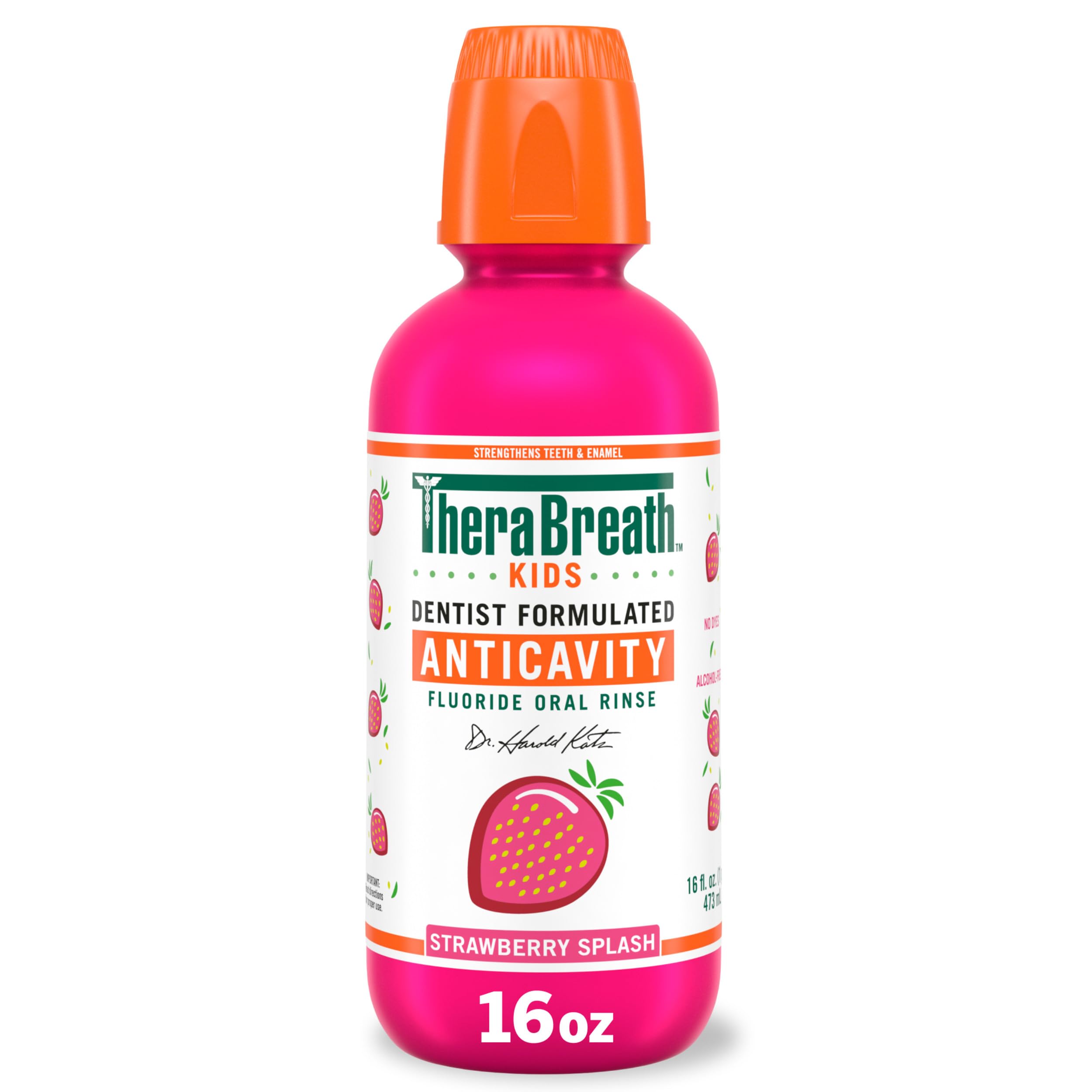 TheraBreath Kids Organic Wacky Watermelon Mouthwash, 16 Fl Oz