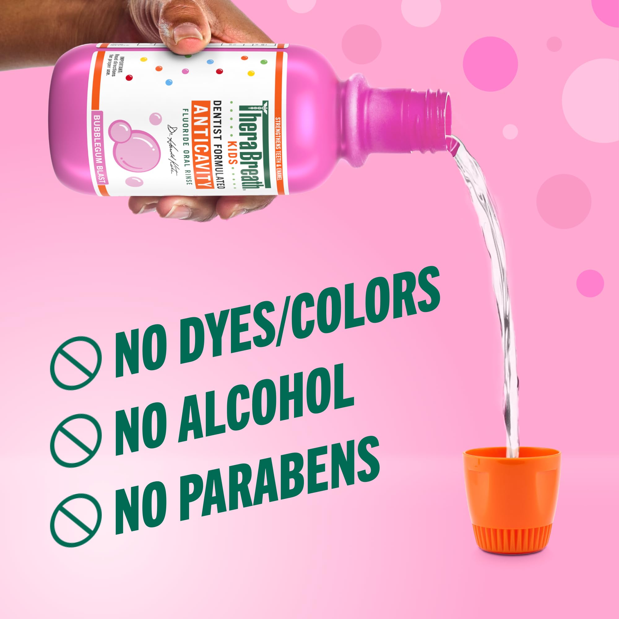 TheraBreath Kids Organic Wacky Watermelon Mouthwash, 16 Fl Oz