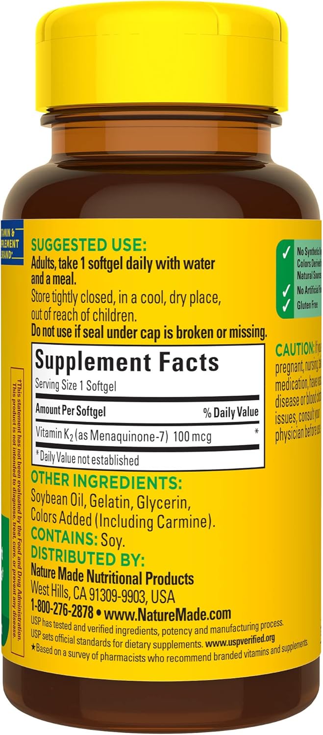 Nature Made Vitamin K2 100 mcg, 30 Softgels