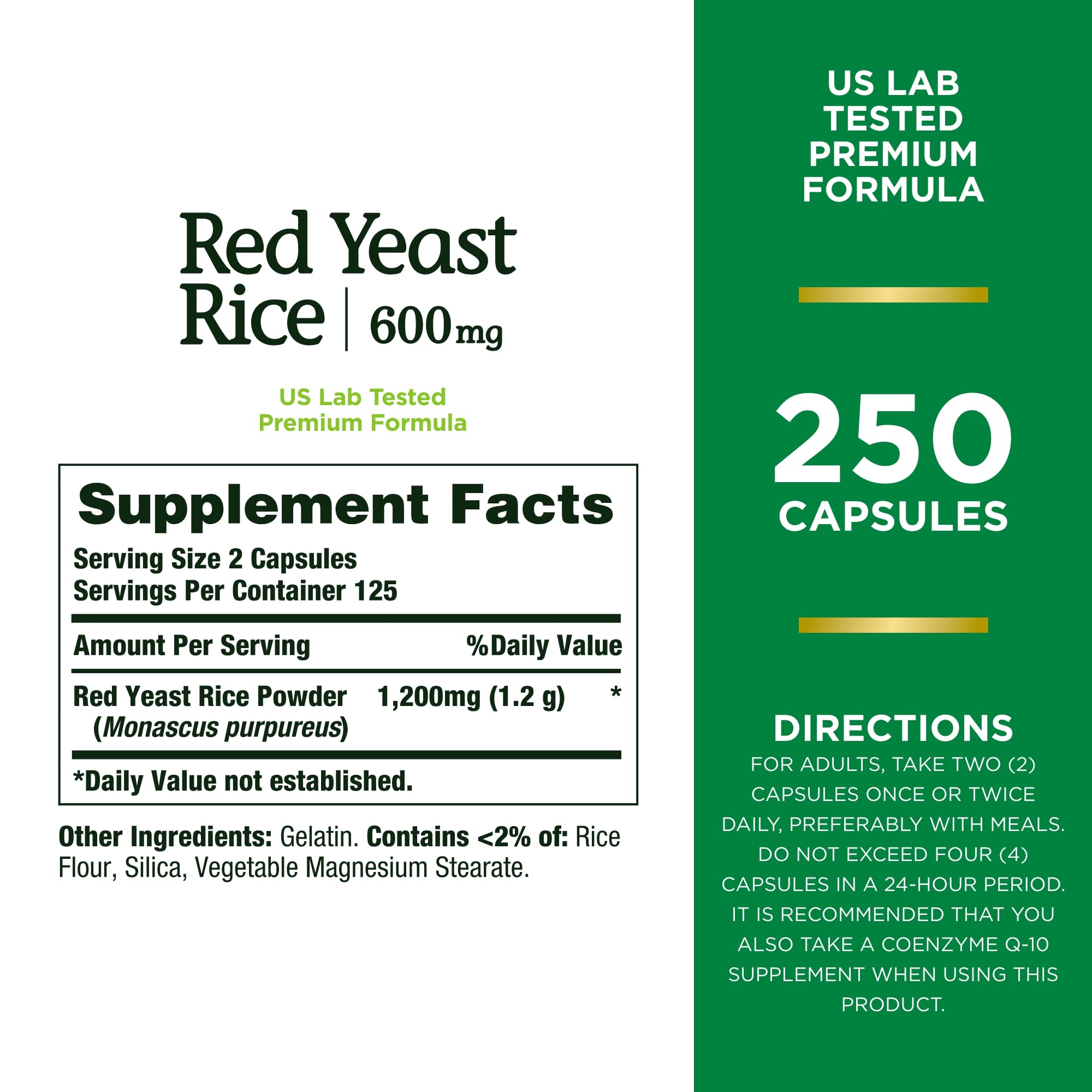 Nature's Bounty Red Yeast Rice, 600mg Capsules