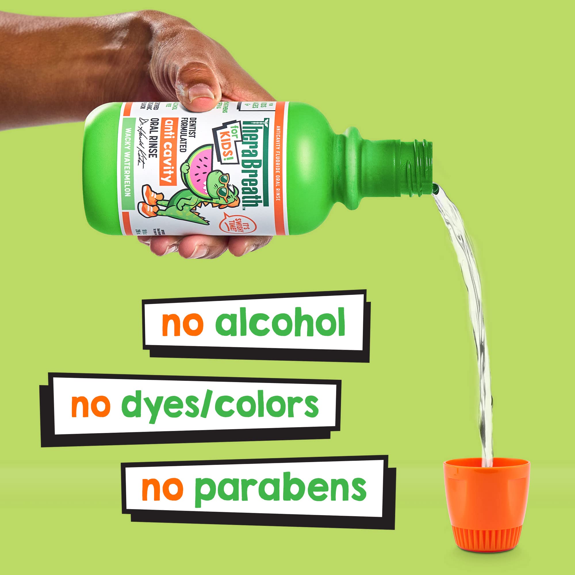 TheraBreath Kids Organic Wacky Watermelon Mouthwash, 16 Fl Oz