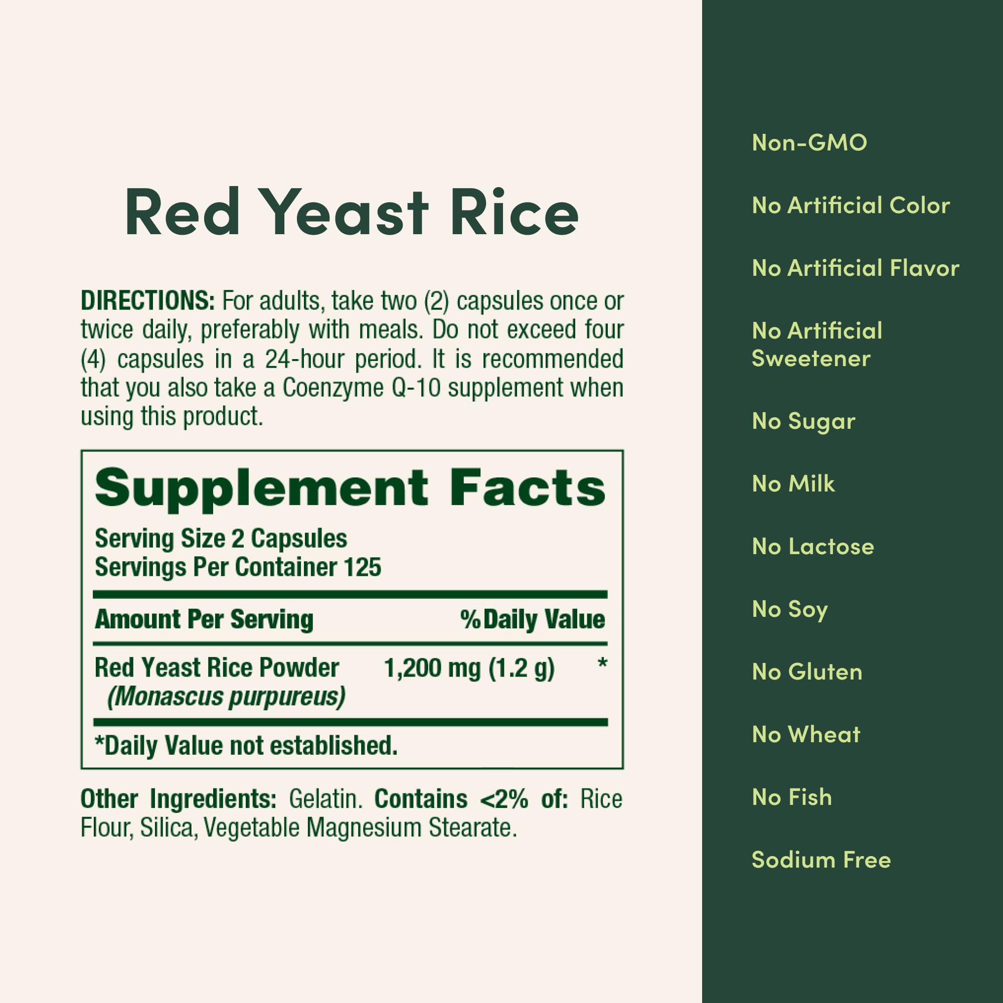 Nature's Bounty Red Yeast Rice, 600mg Capsules