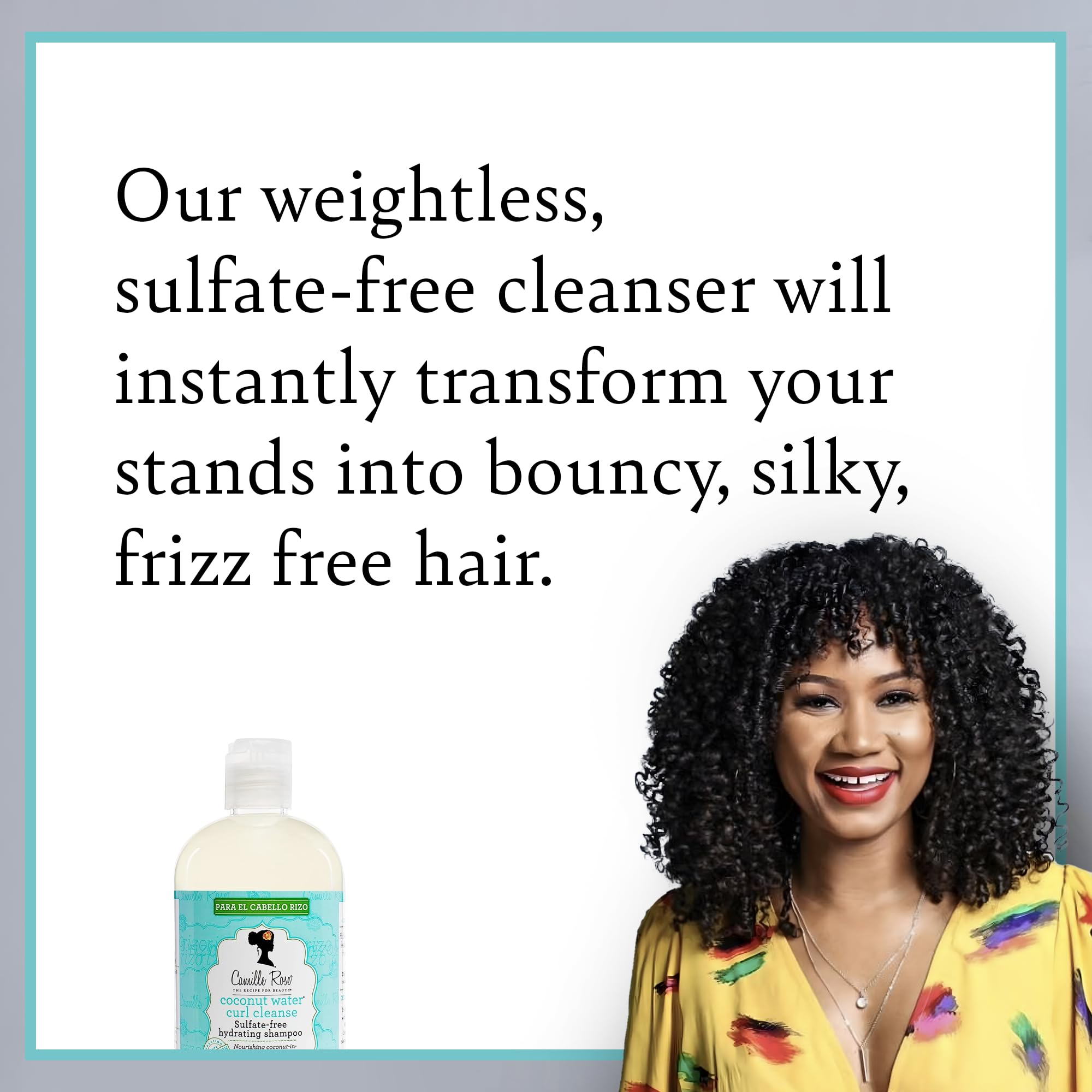 Camille Rose Coconut Water Curl Cleanse, Sulfate Free Hydrating Shampoo, 12 oz