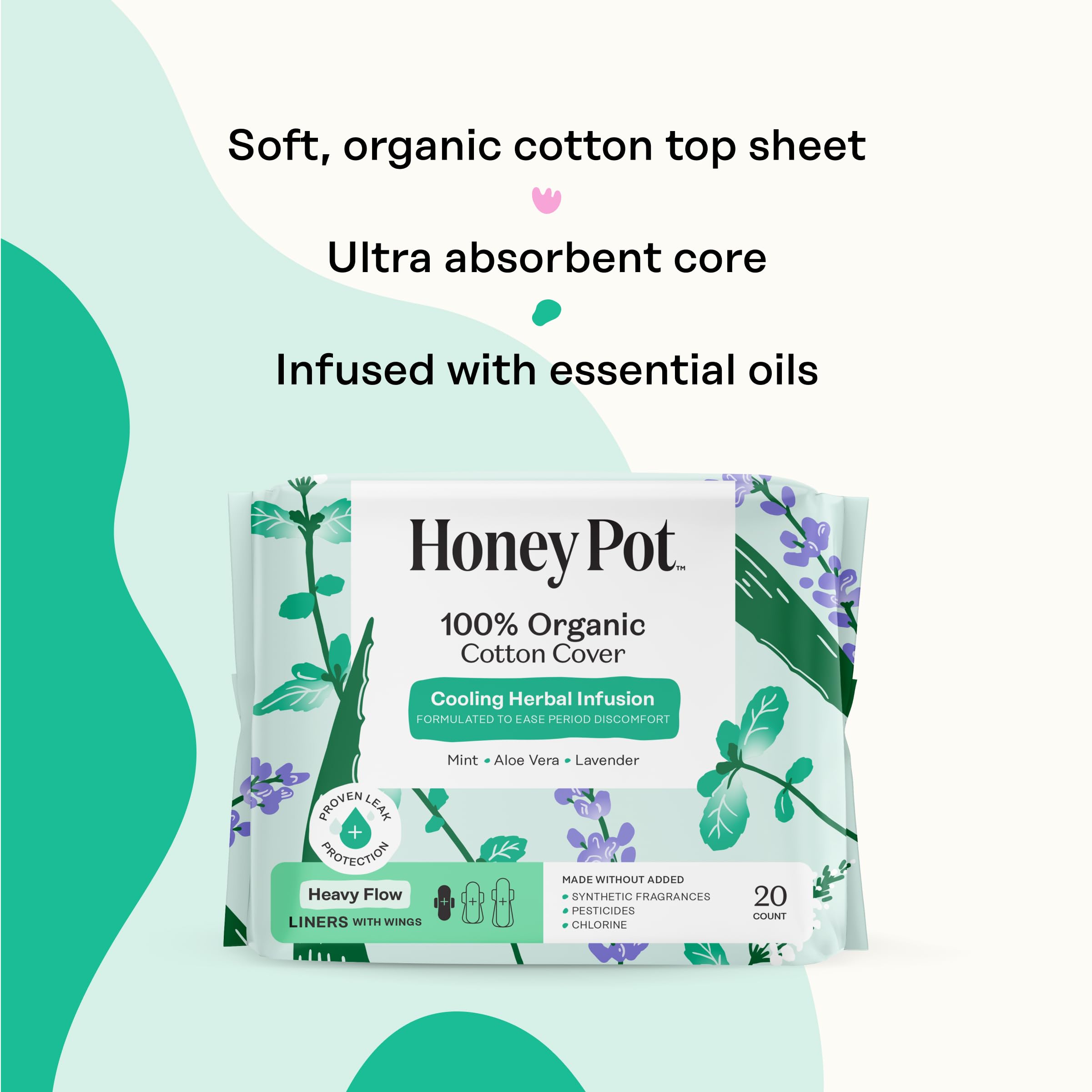 The Honey Pot Company Cooling Herbal Infusion Liners w/Wings