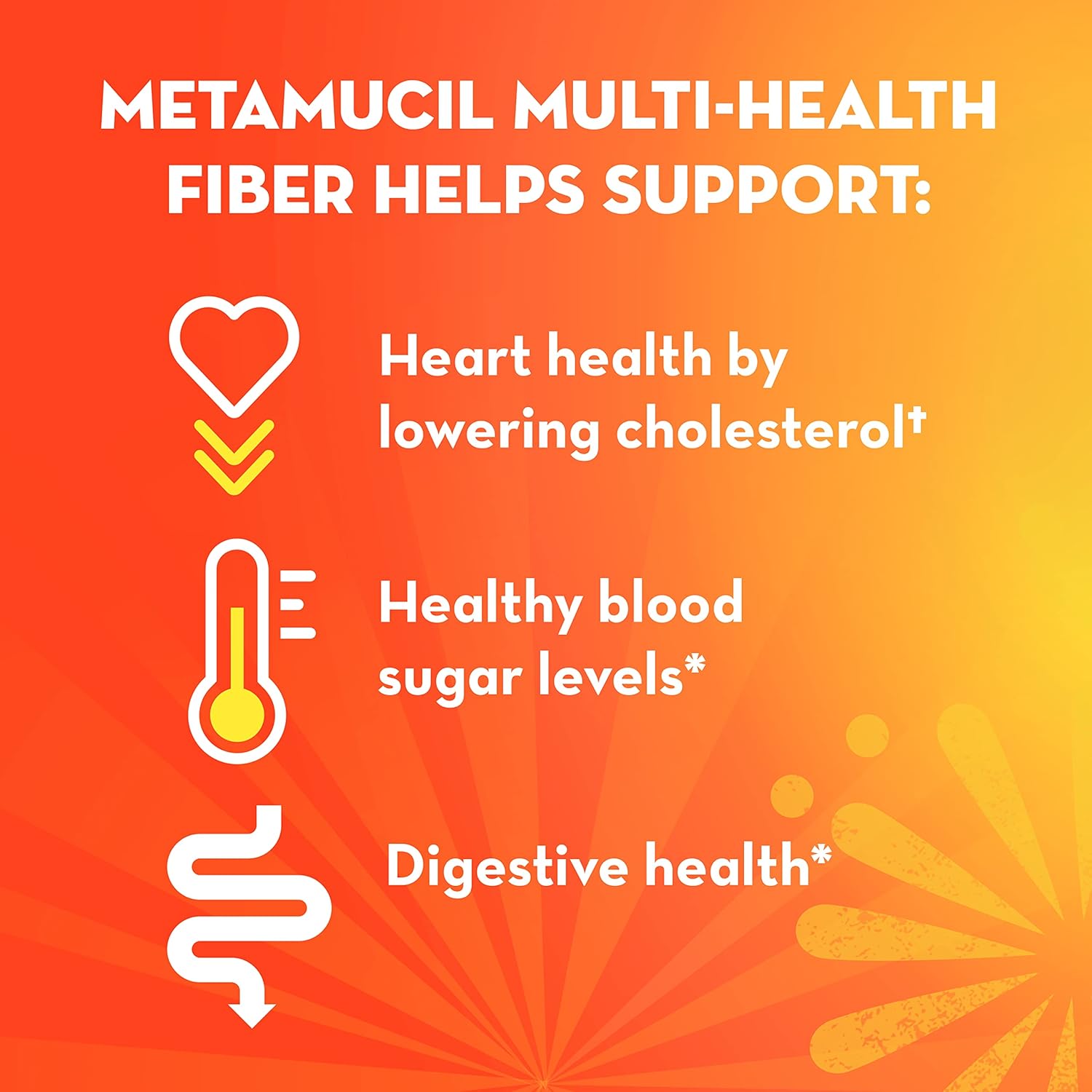 Metamucil Daily Fiber + Collagen, 3-in-1 Orange Flavored, 90 Doses