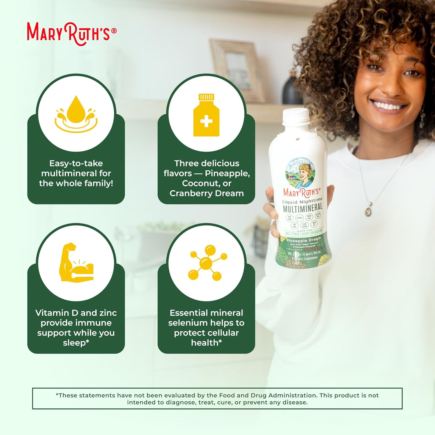 MaryRuth Organics Liquid Nighttime Multimineral, 32 Oz