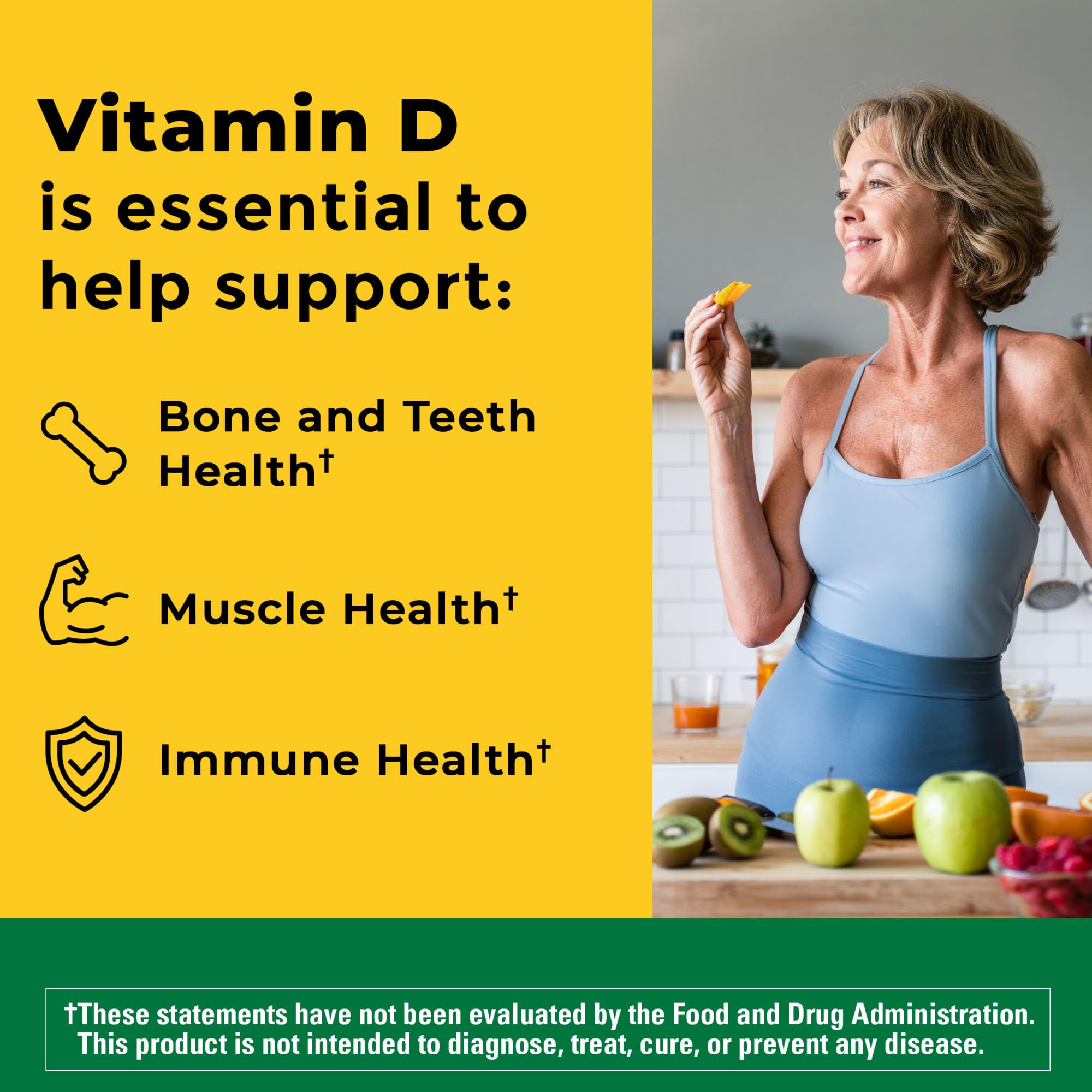 Nature Made Vitamin D3+K2  5000 IU (125 mcg) 30 Softgels