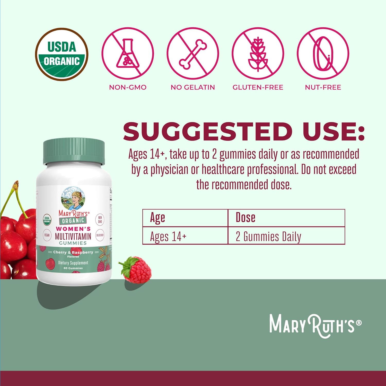 MaryRuth Organics Women's Multivitamin, 60 Gummies
