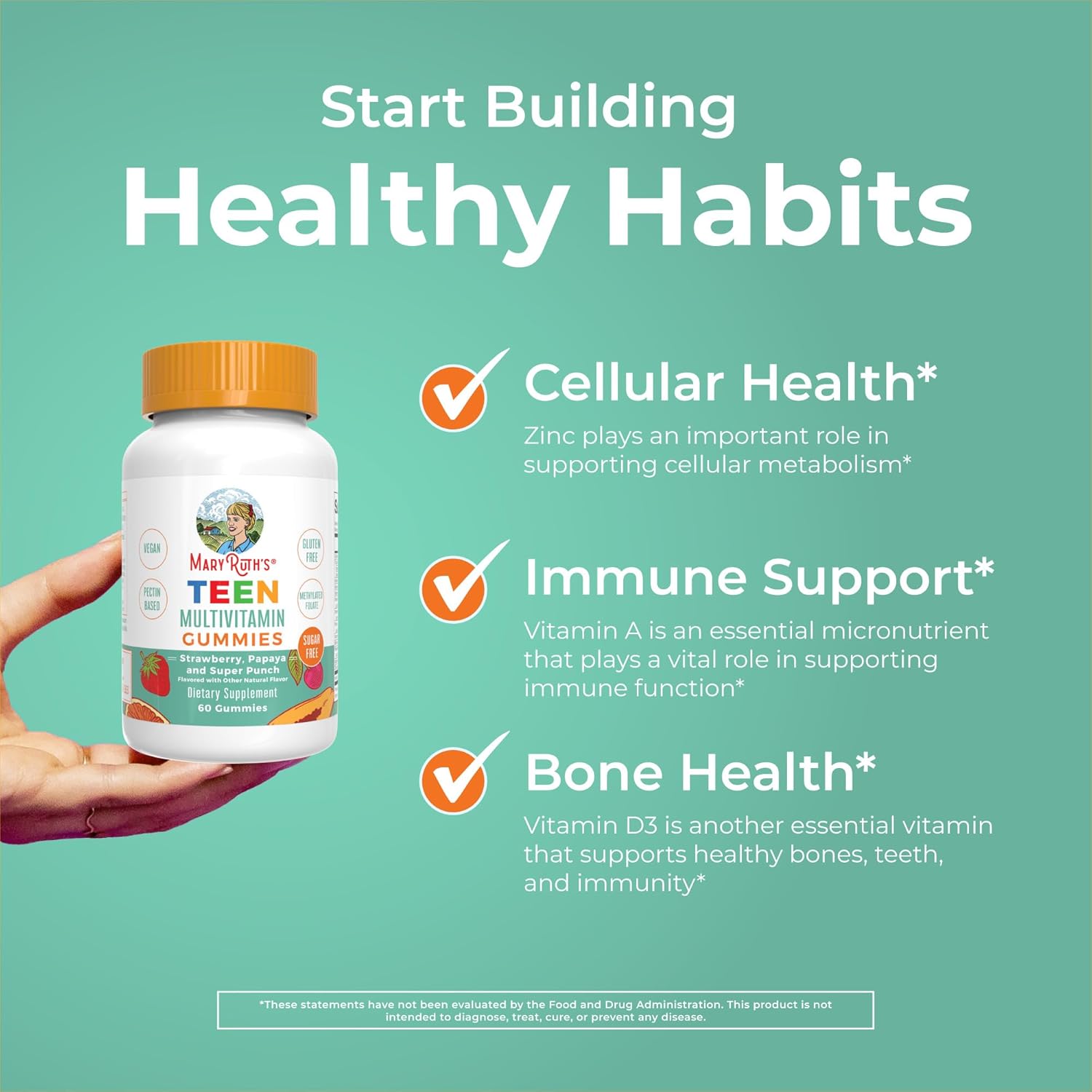 MaryRuth Organics Teen Multivitamin Multimineral, 60 Gummies