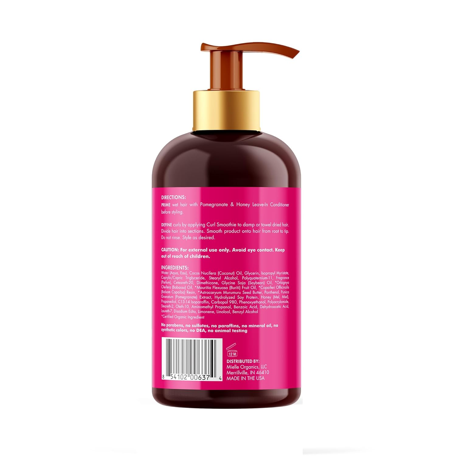 Mielle Organics Pomegranate & Honey Curl Enhancing Smoothie, 12 Fl Oz