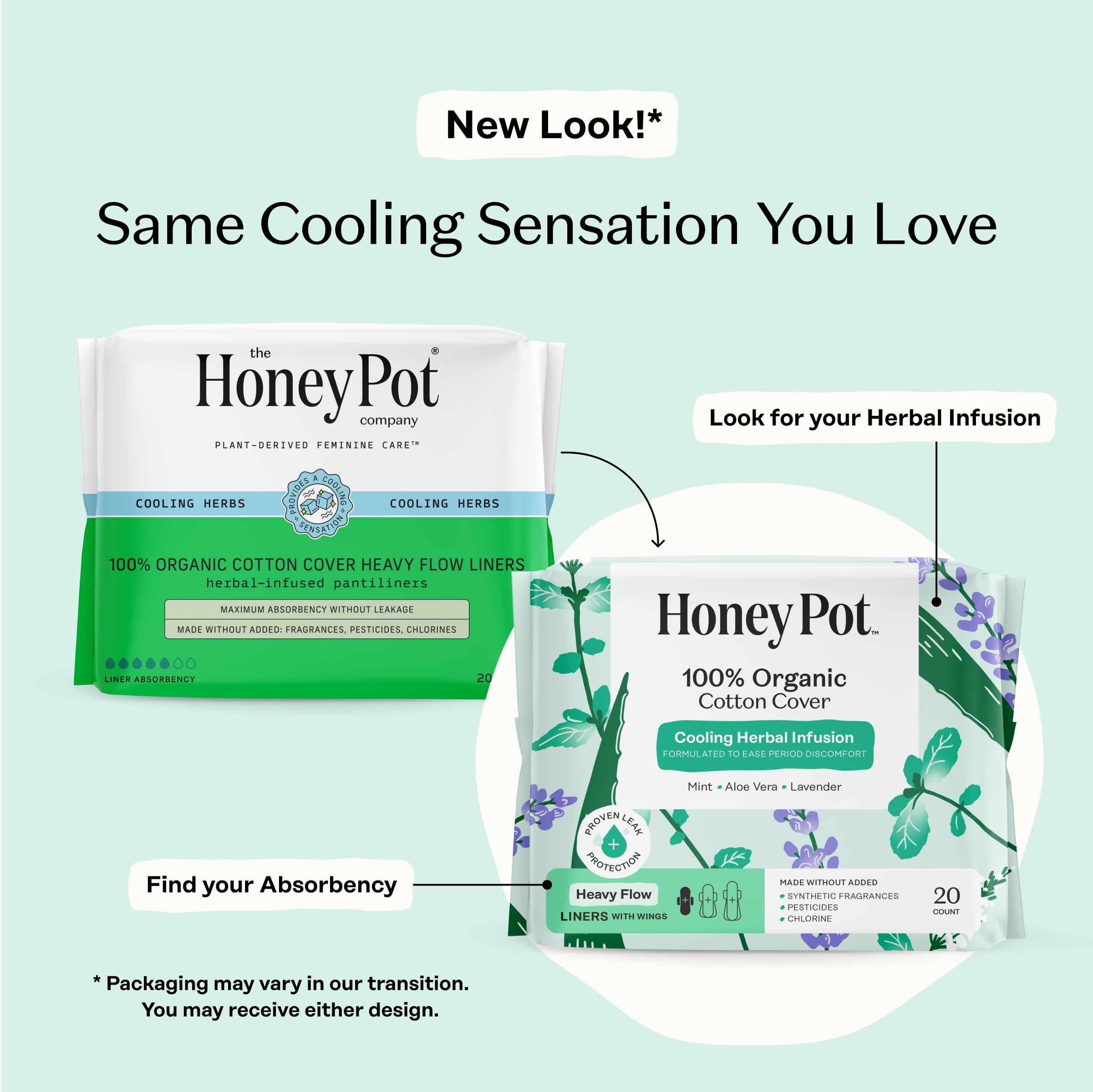 The Honey Pot Company Cooling Herbal Infusion Liners w/Wings