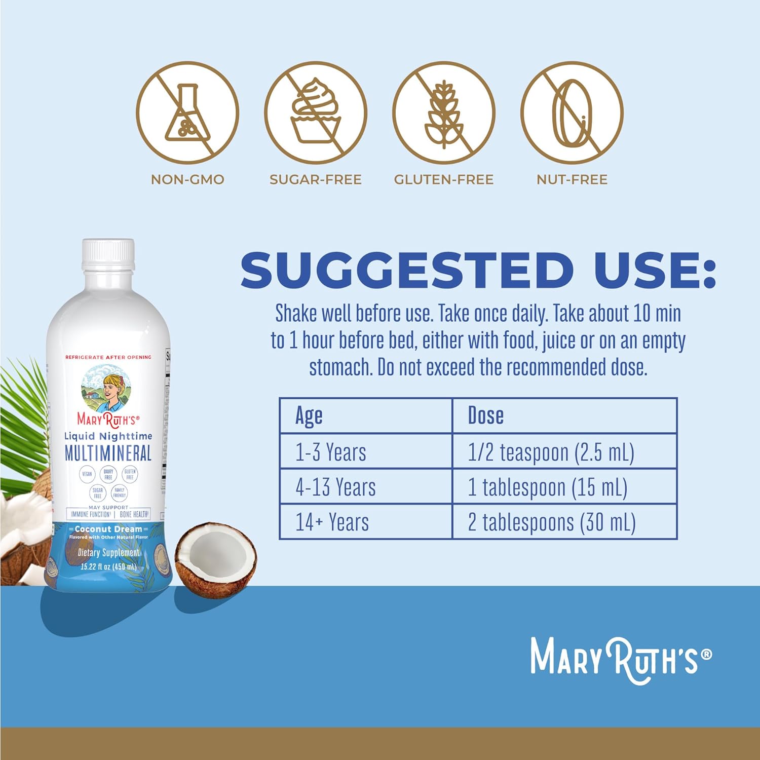 MaryRuth Organics Liquid Nighttime Multimineral