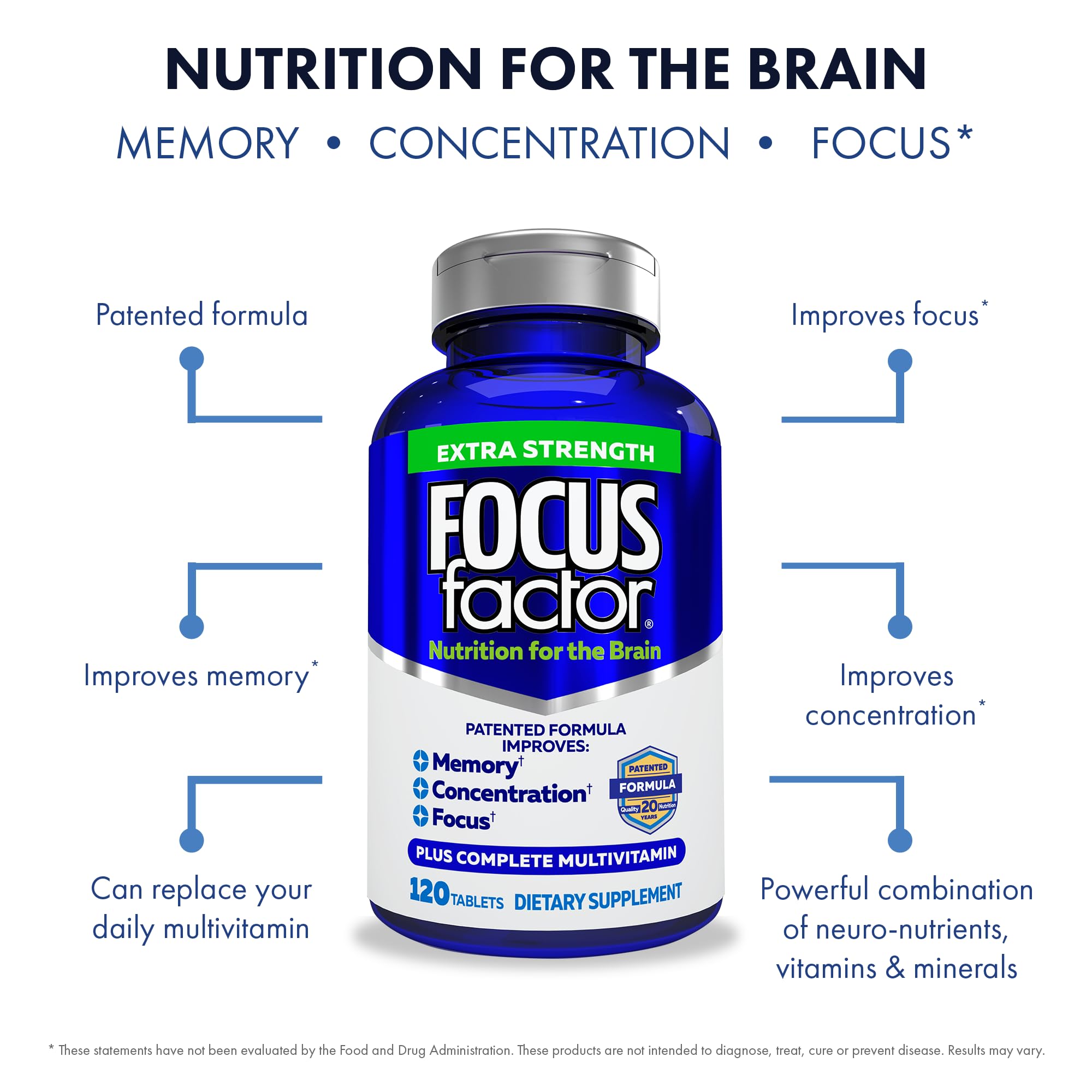 Focus Factor Adults Extra Strength, 120 Count