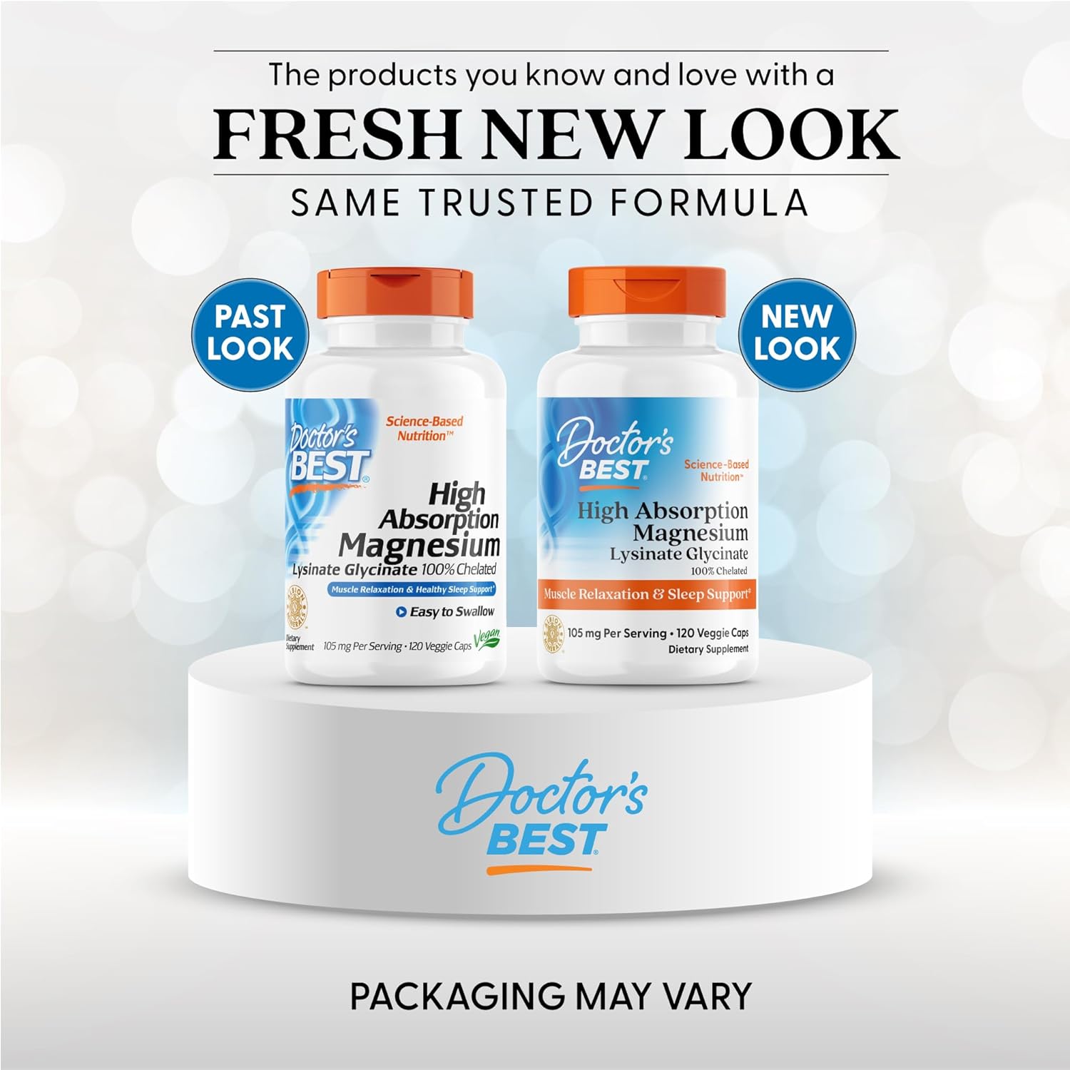 Doctor's Best High Absorption Magnesium Lysinate Glycinate Capsule, Easy to Swallow, 120 Ct