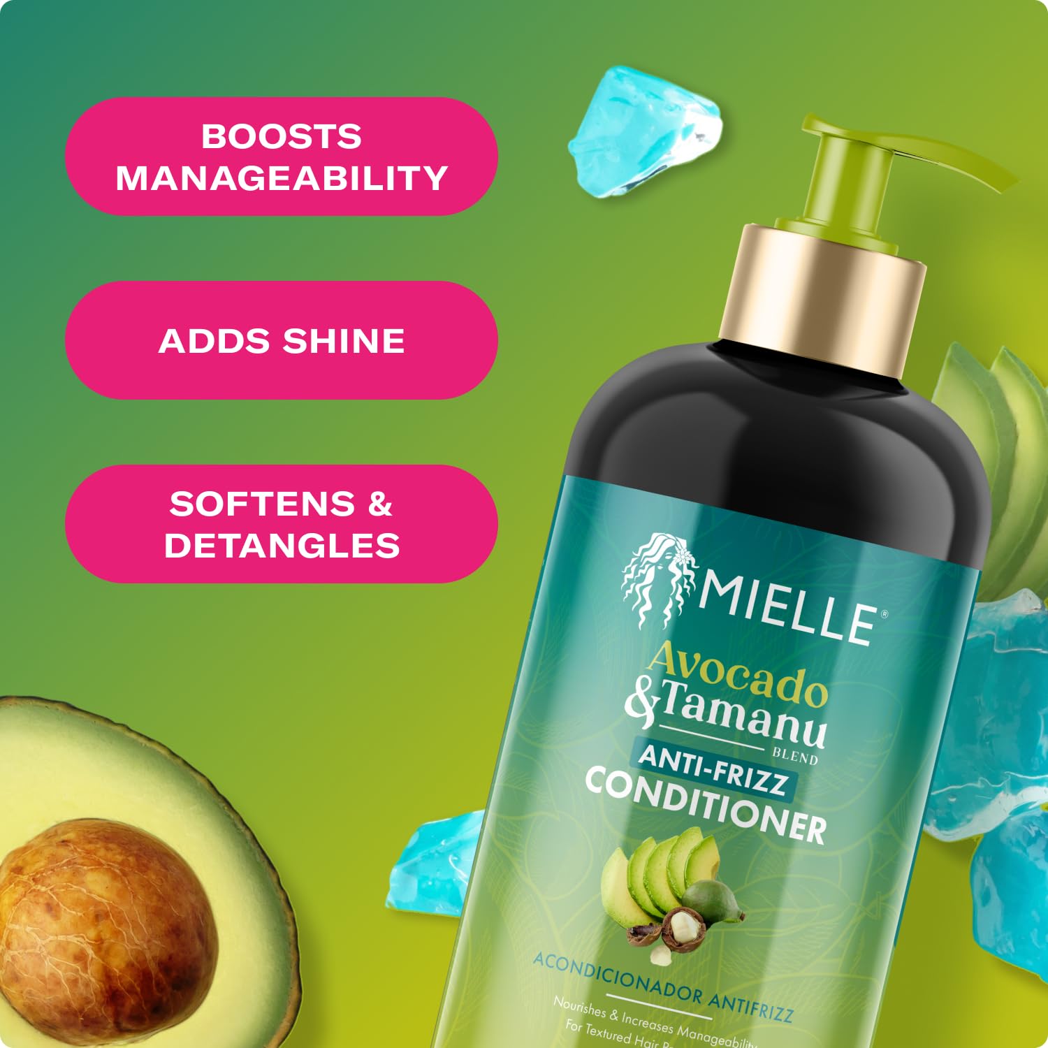 Mielle Organics Avocado & Tamanu Anti Frizz Conditioner, 12oz