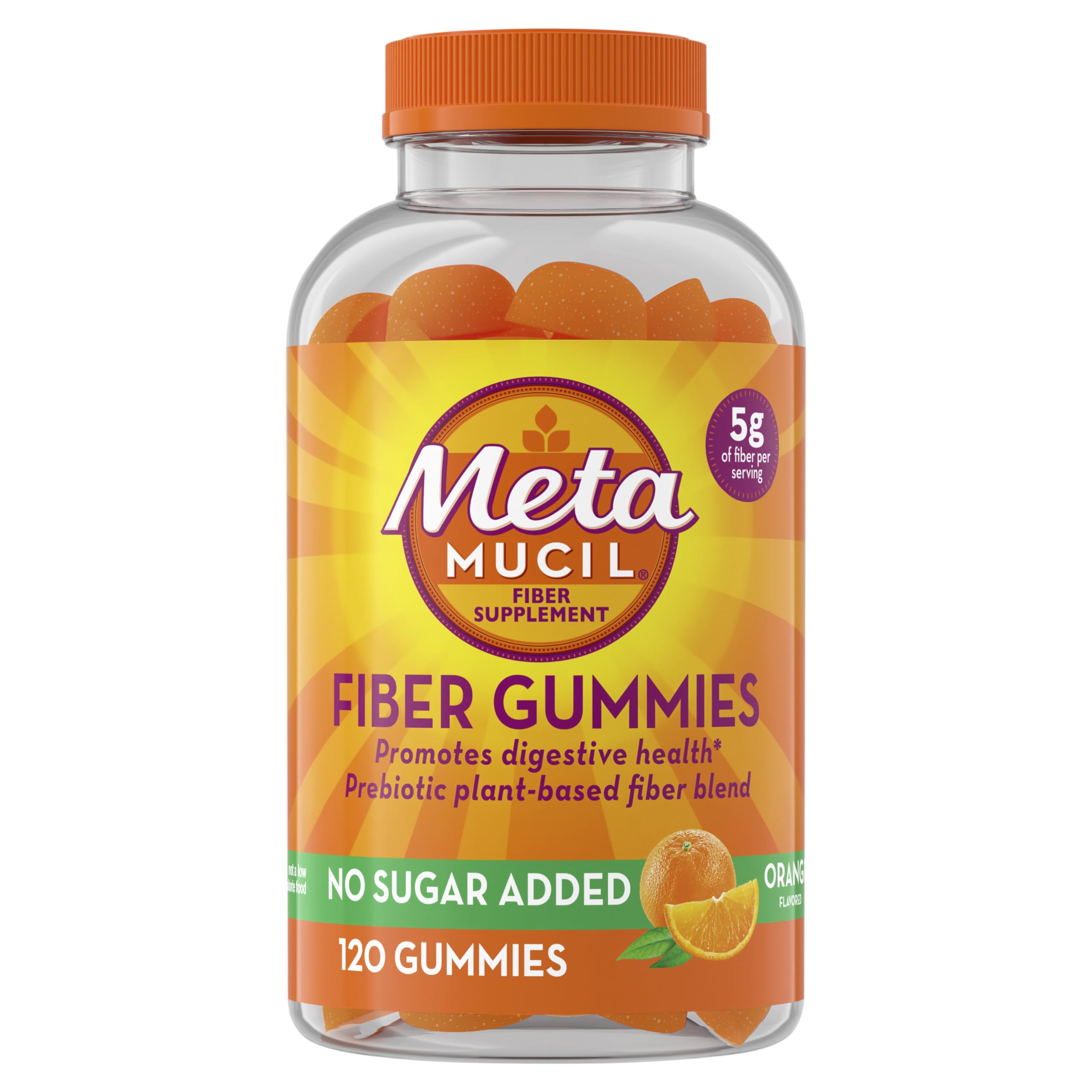 Metamucil Fiber 5g Gummies, Orange Flavor