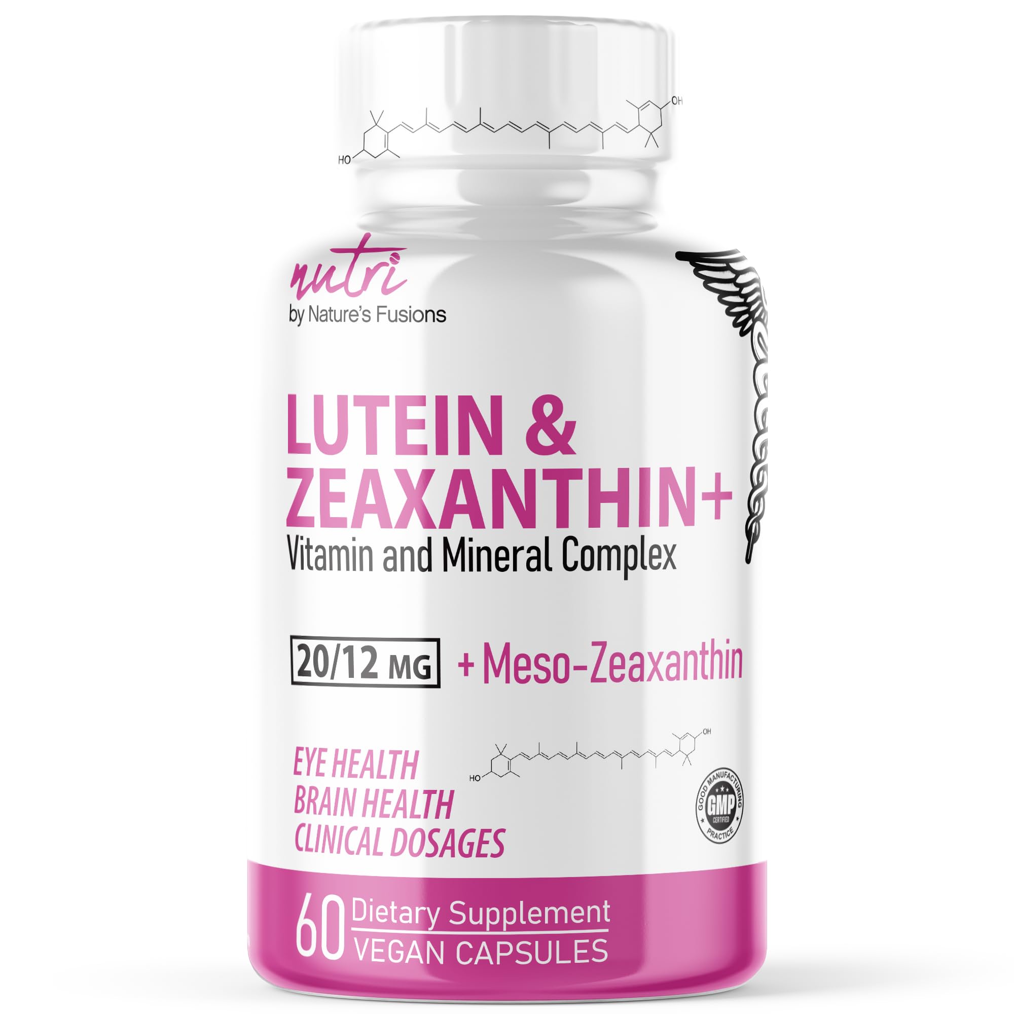 Nutri Lutein, Zeaxanthin & Mesozeaxanthin Vision Complex With Zinc 20/12 Mg, 60 Capsules