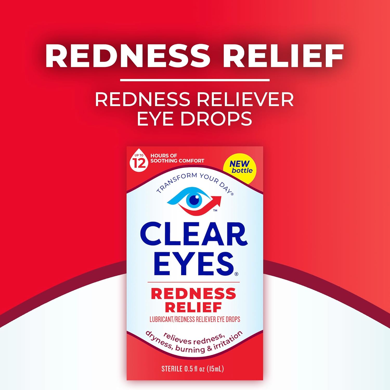 Clear Eyes Redness Relief Lubricant Redness Relief Eye Drops, 0.5 oz