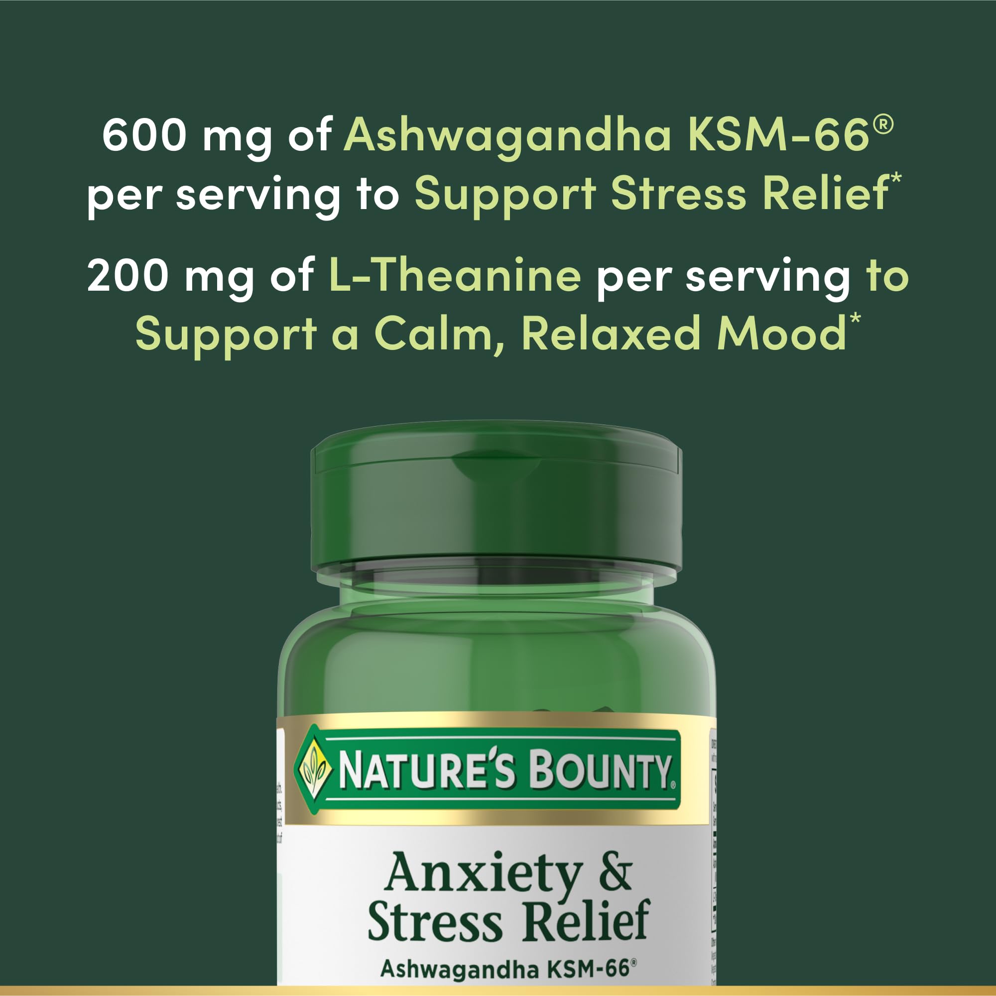 Nature's Bounty Stress Relief Ashwagandha KSM 66