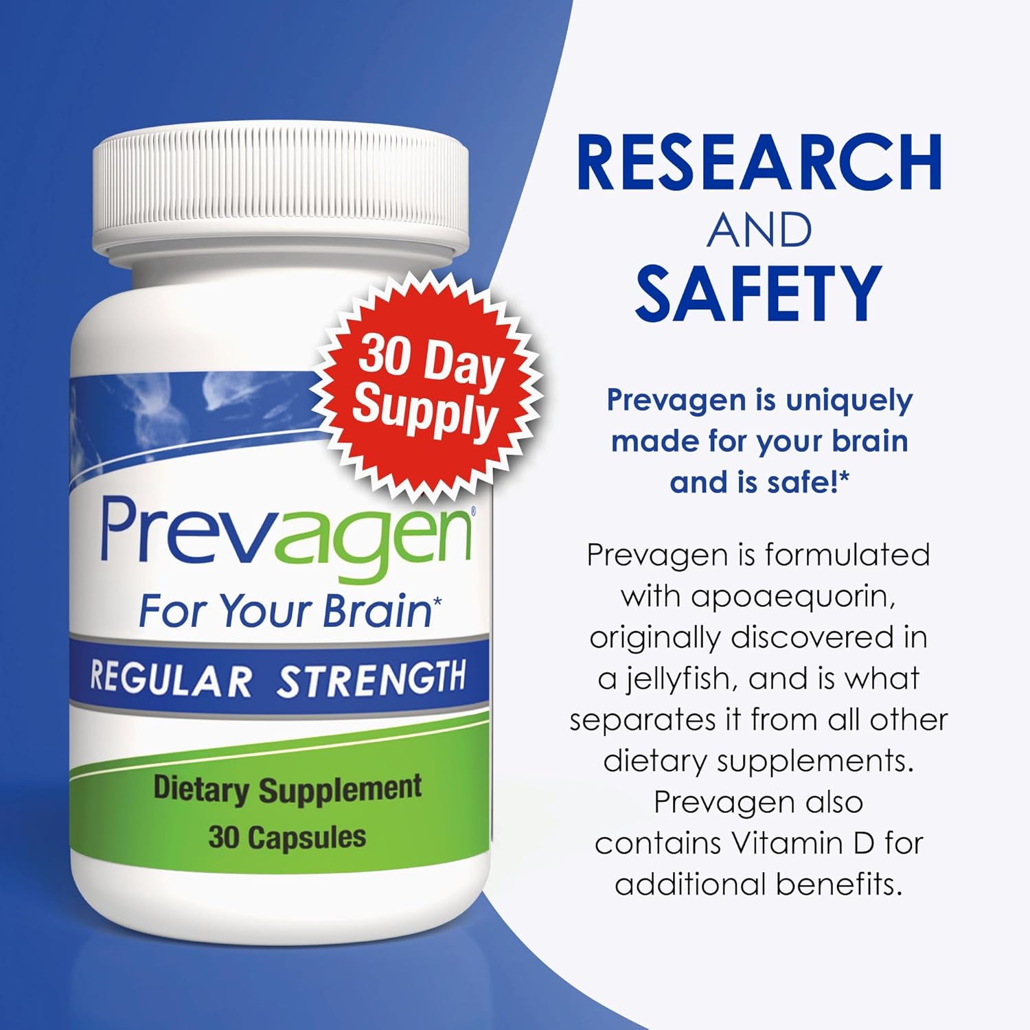 Prevagen Regular Strength, 30 Capsules