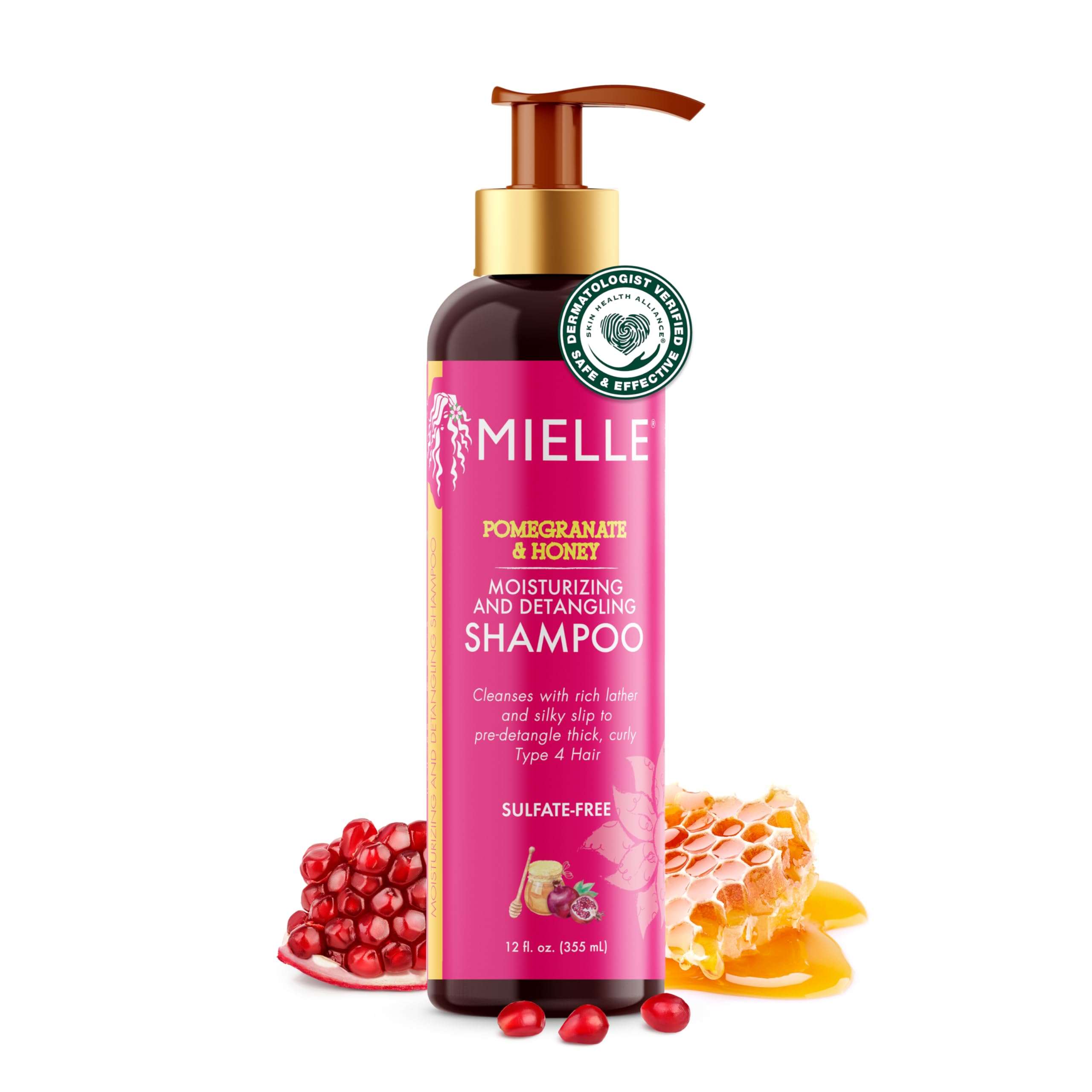 Mielle Organics Pomegranate & Honey Detangling & Moisturizing Shampoo, 12 Fl Oz